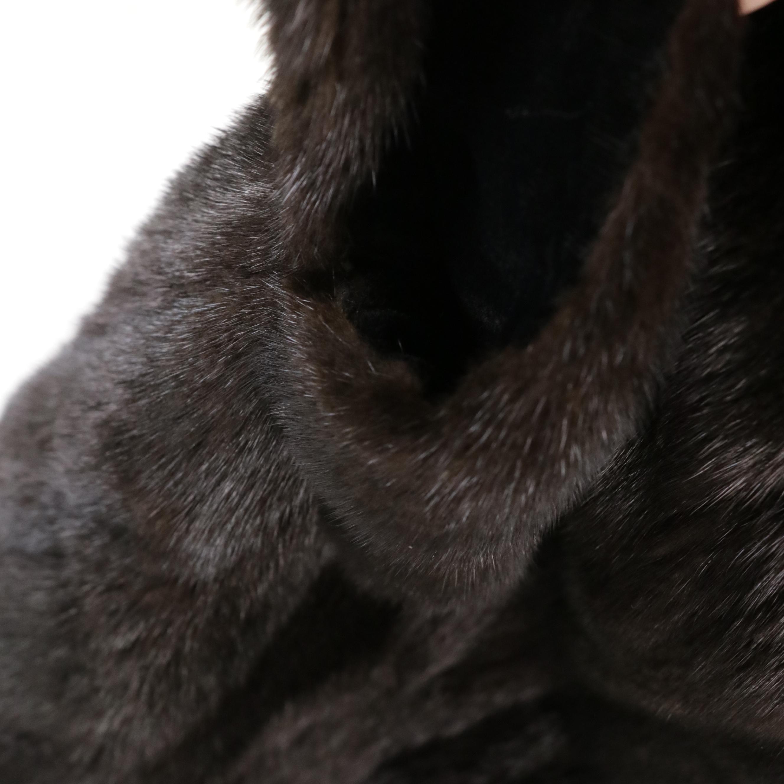 Mink Fur Cape Collar Wide Cuff Coat from Neiman Marcus