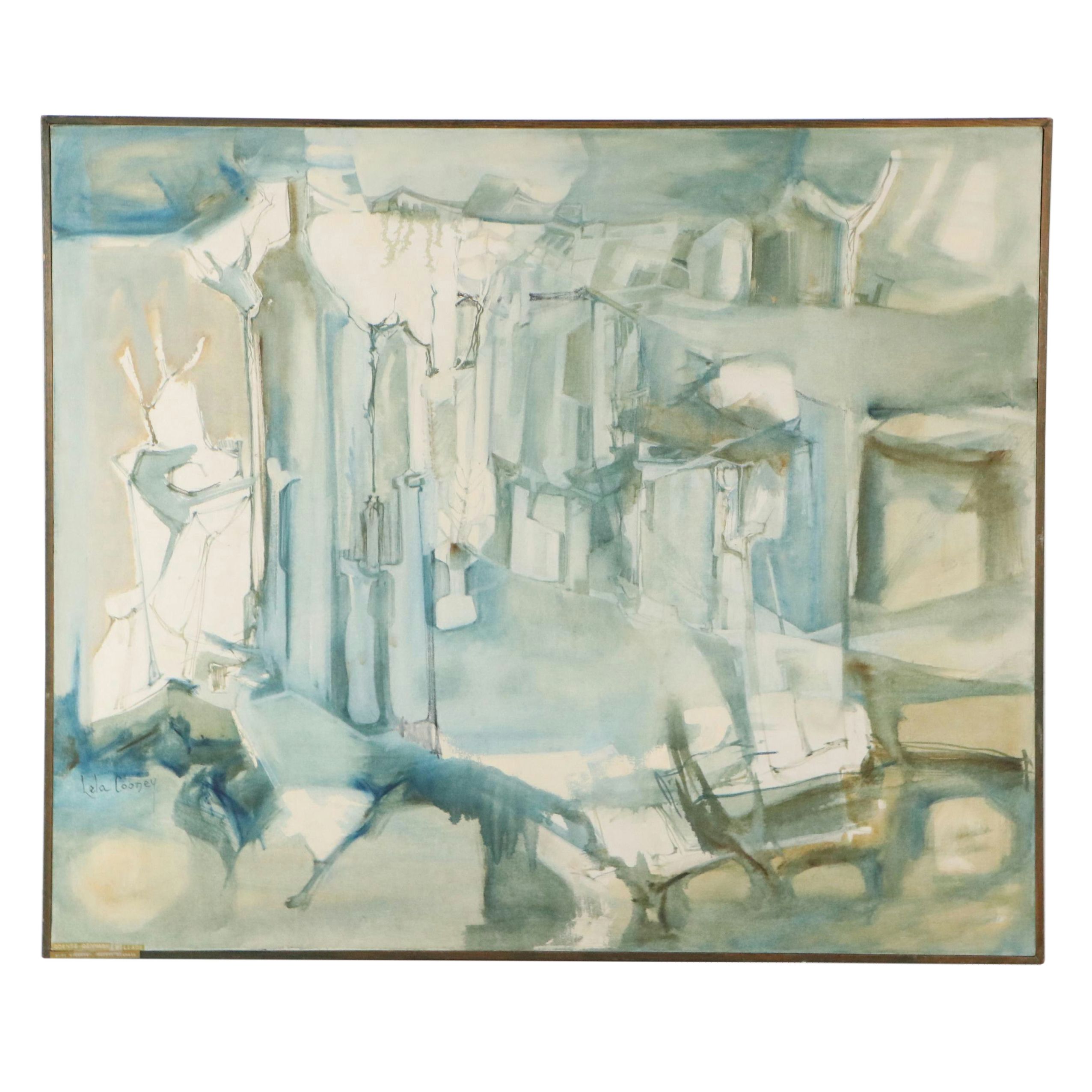 Lela Cooney Modernist Oil Painting "Odense Denmark Village"