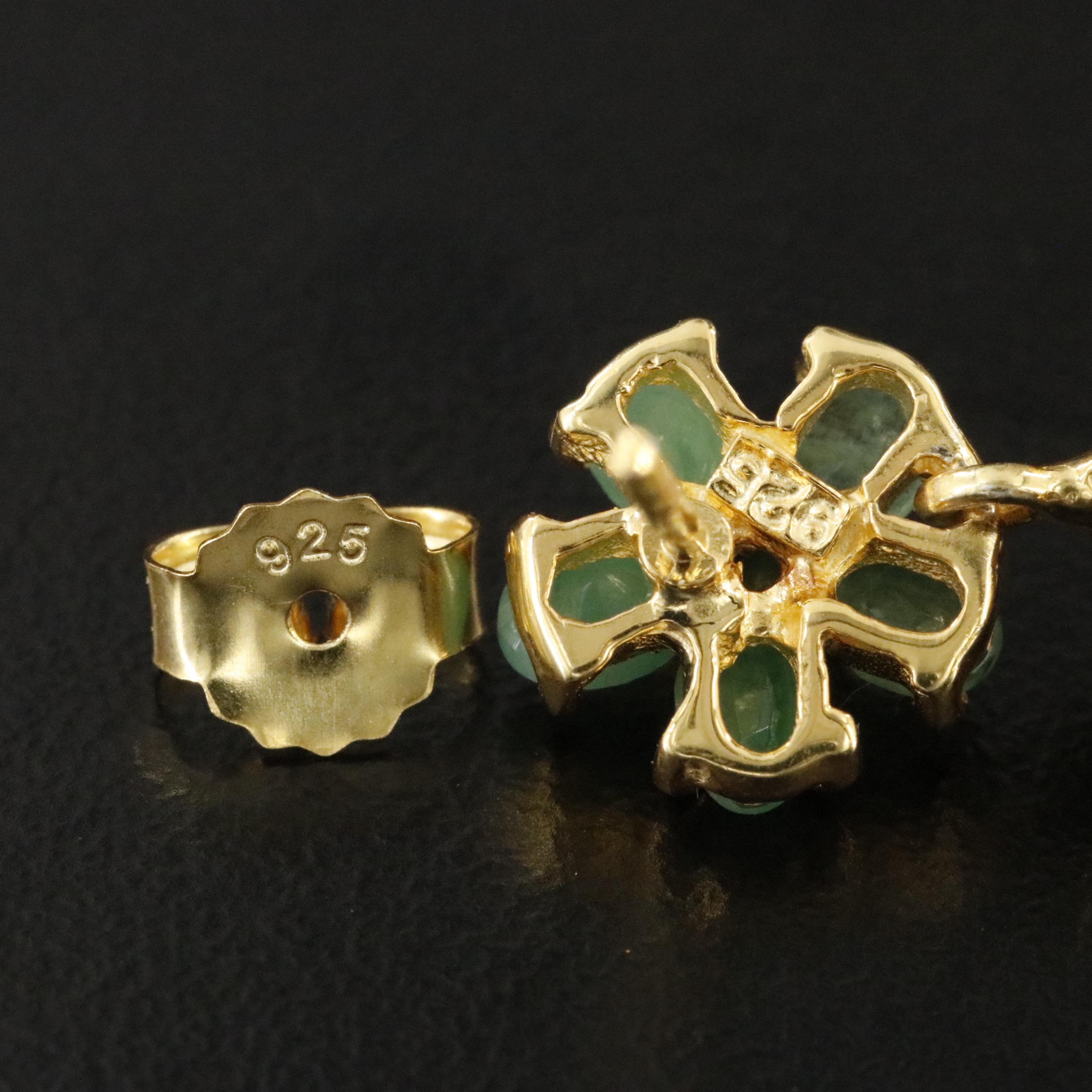 Sterling Ruby and Emerald Drop Earrings