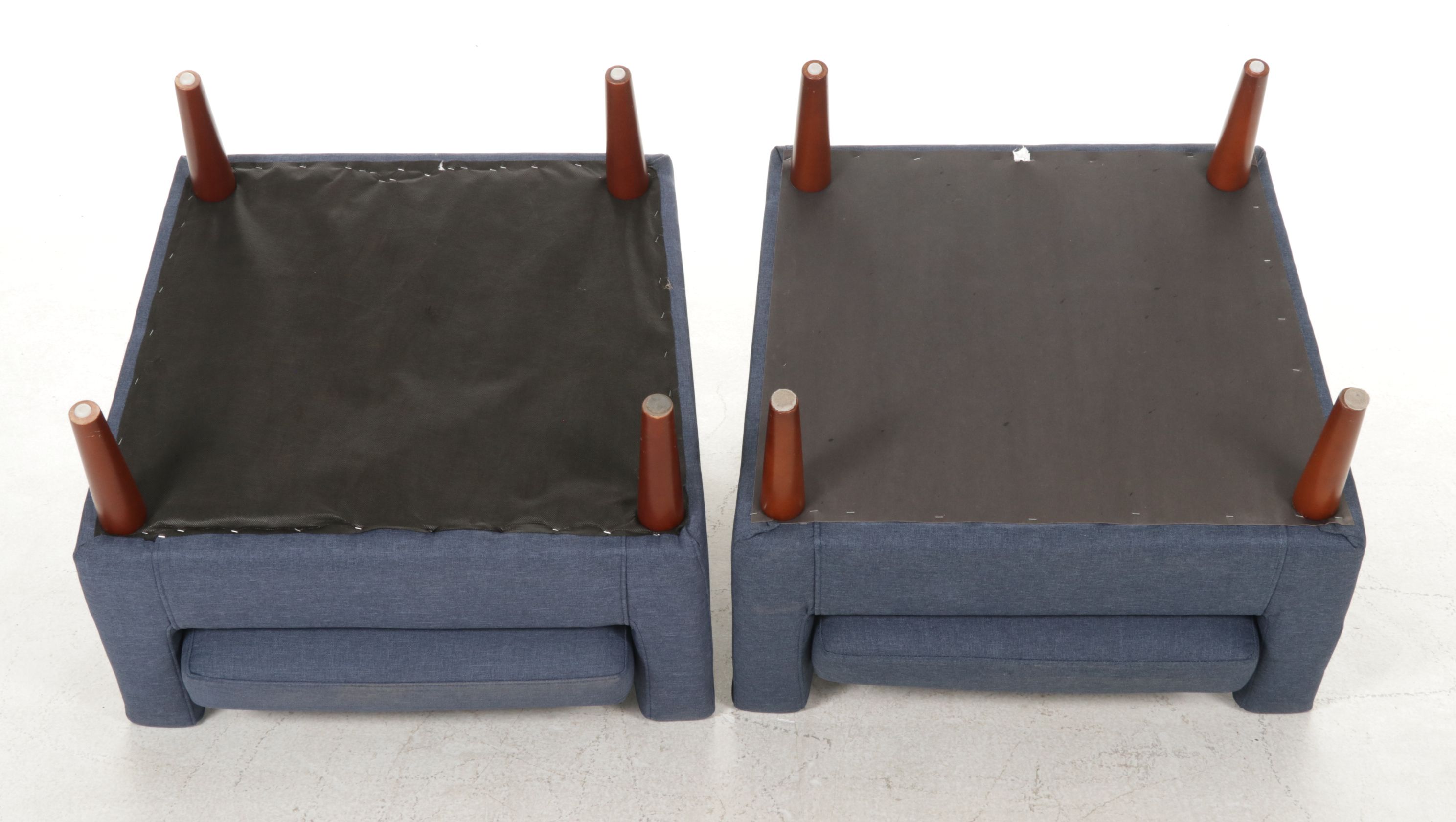 World Market "Perry" Straight Arm Upholstered Armchairs in Navy