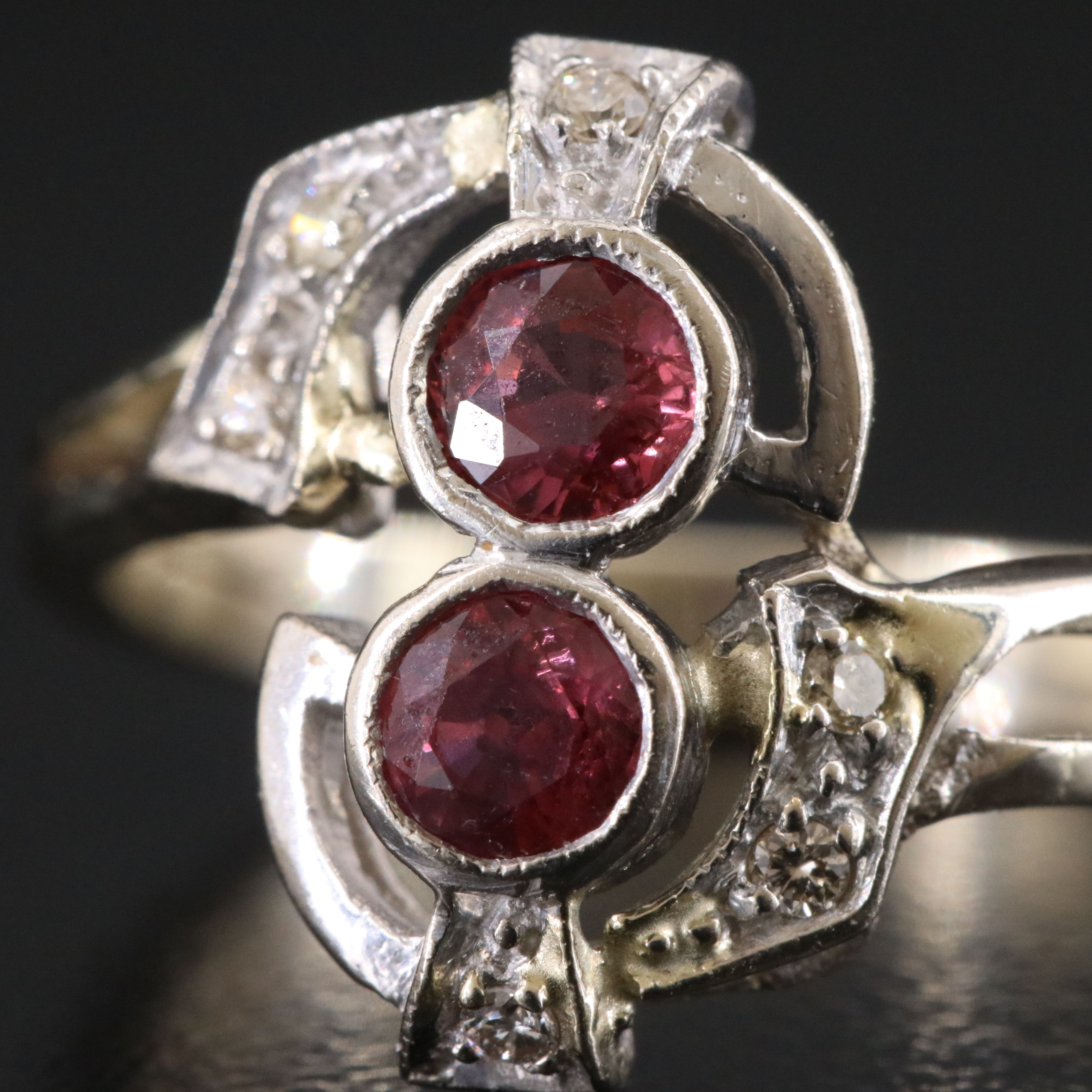 Vintage 14K Ruby and Diamond Ring