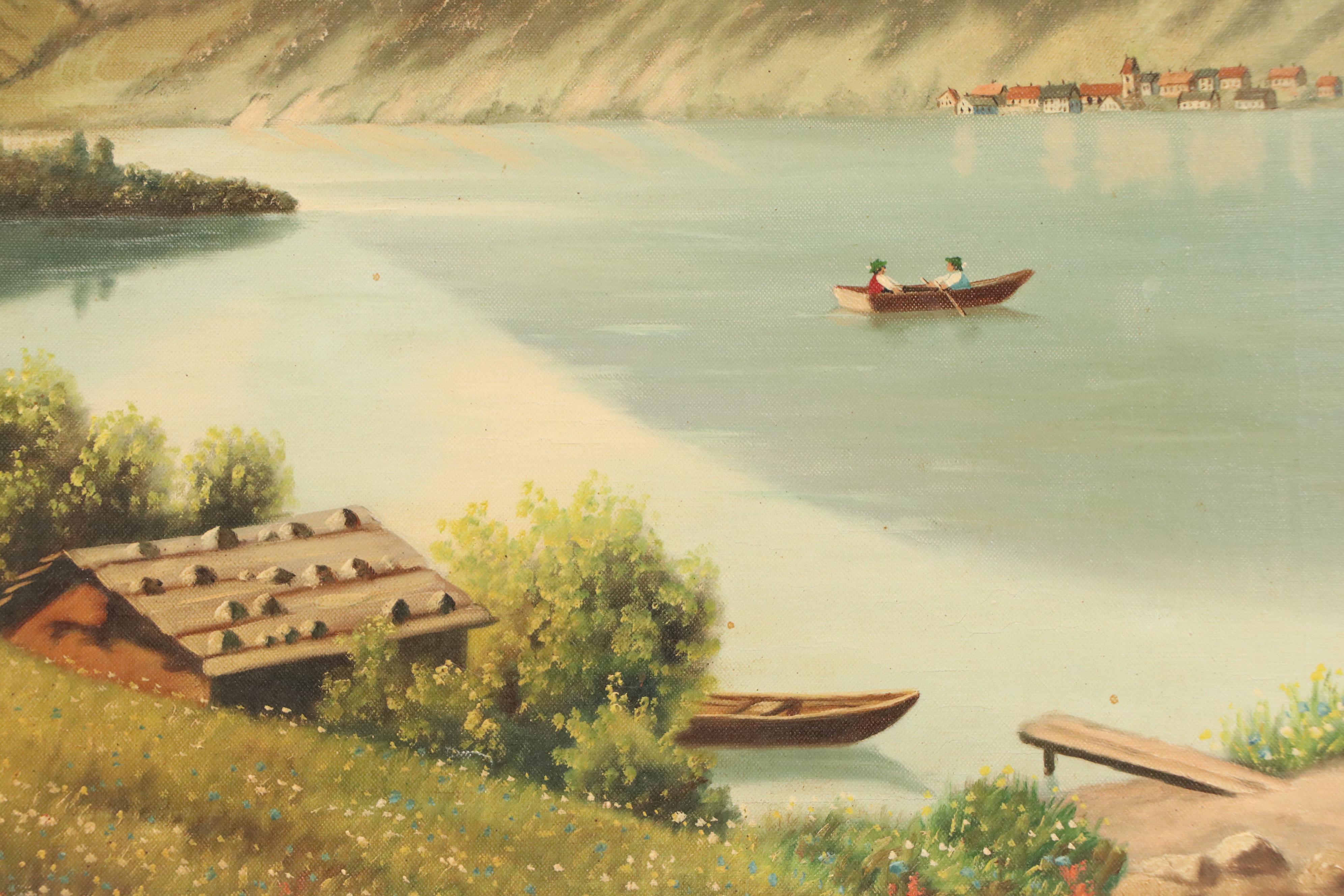 Brandivik Landscape Oil Painting of Scandinavian Mountains, 1957