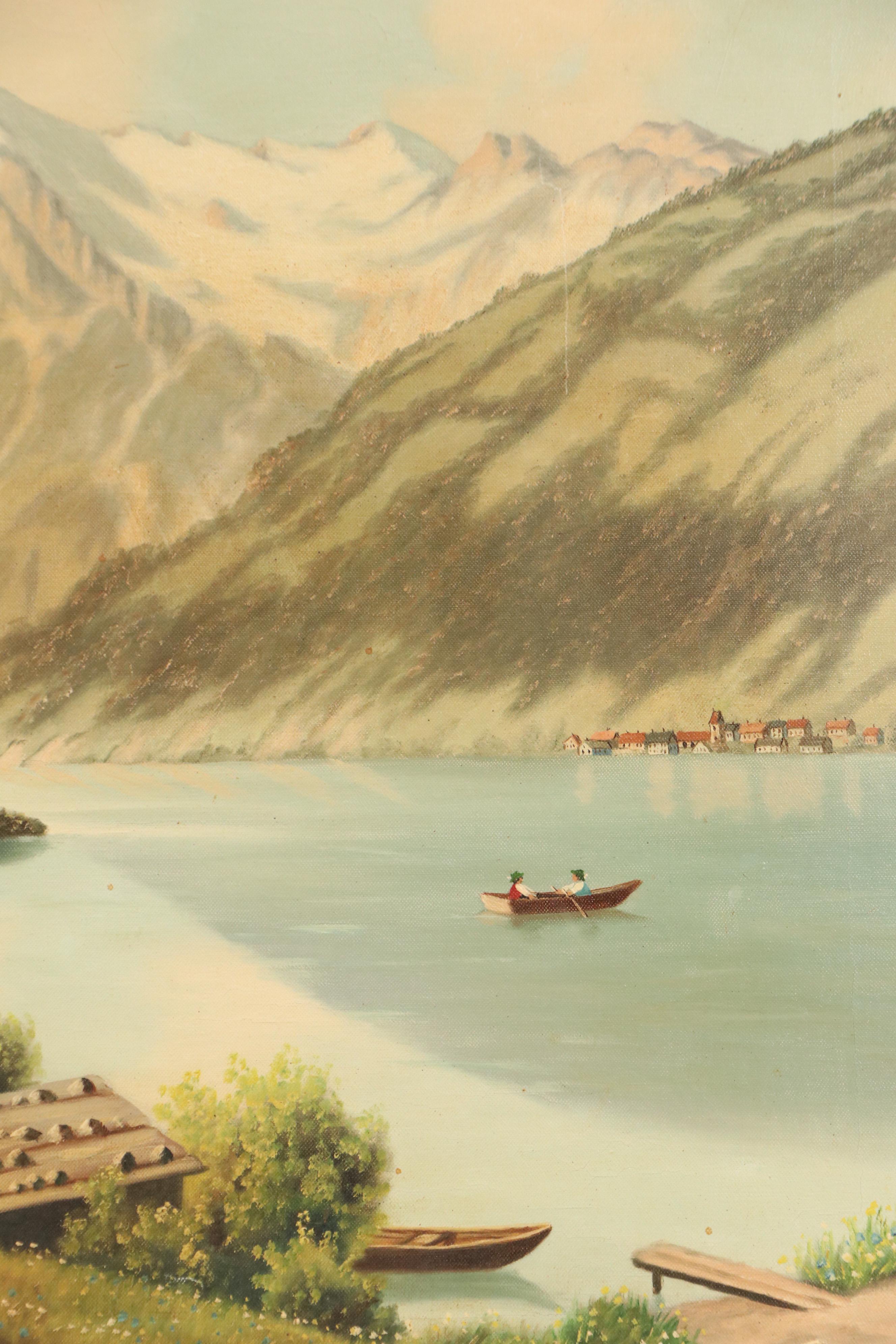 Brandivik Landscape Oil Painting of Scandinavian Mountains, 1957