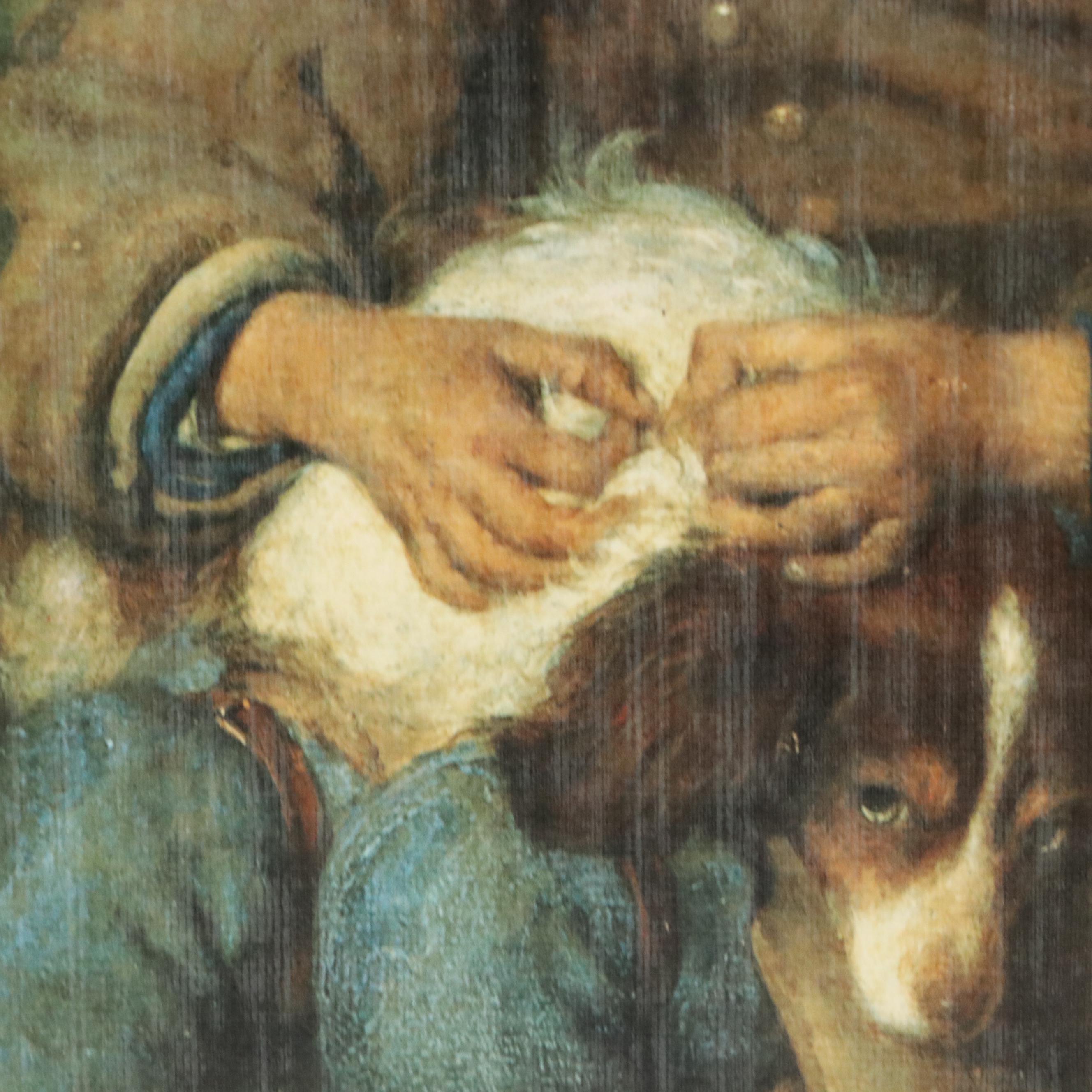 After Gerard ter Borch Embellished Offset Lithograph "The Flea-Catcher"