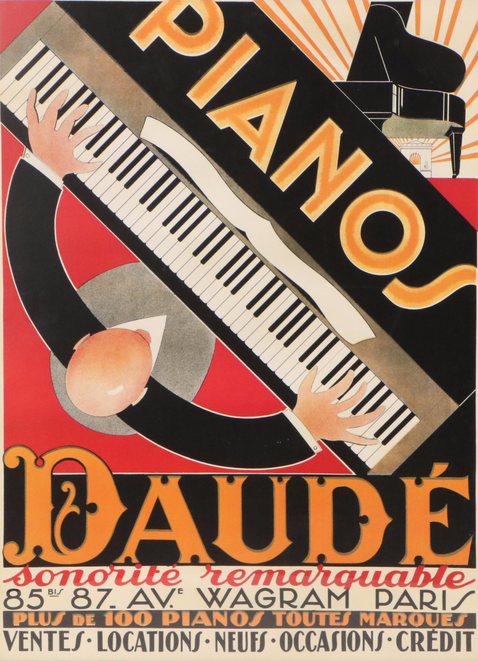 After André Daudé Offset Lithograph "Pianos Daudé," 1998