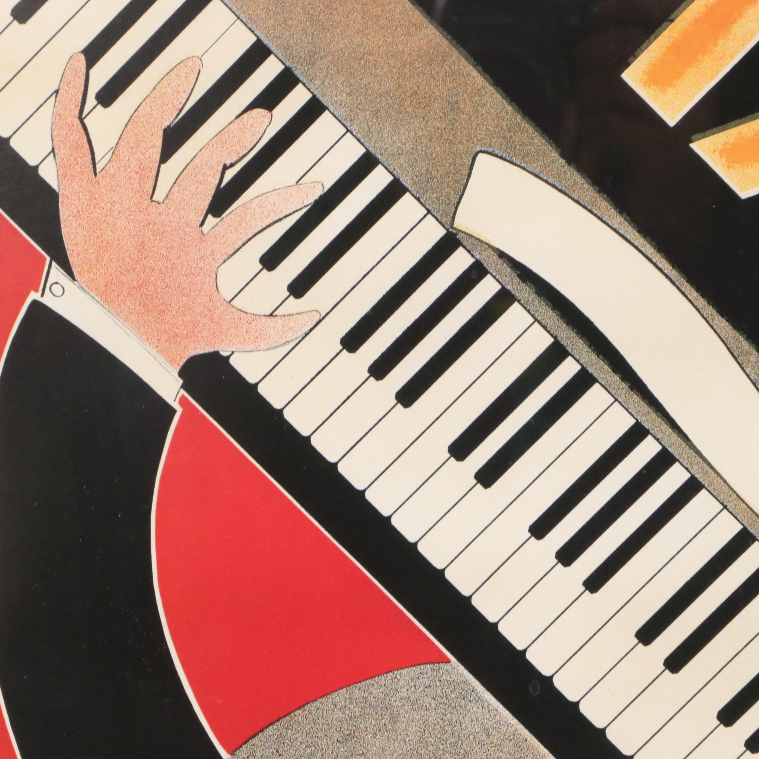 After André Daudé Offset Lithograph "Pianos Daudé," 1998