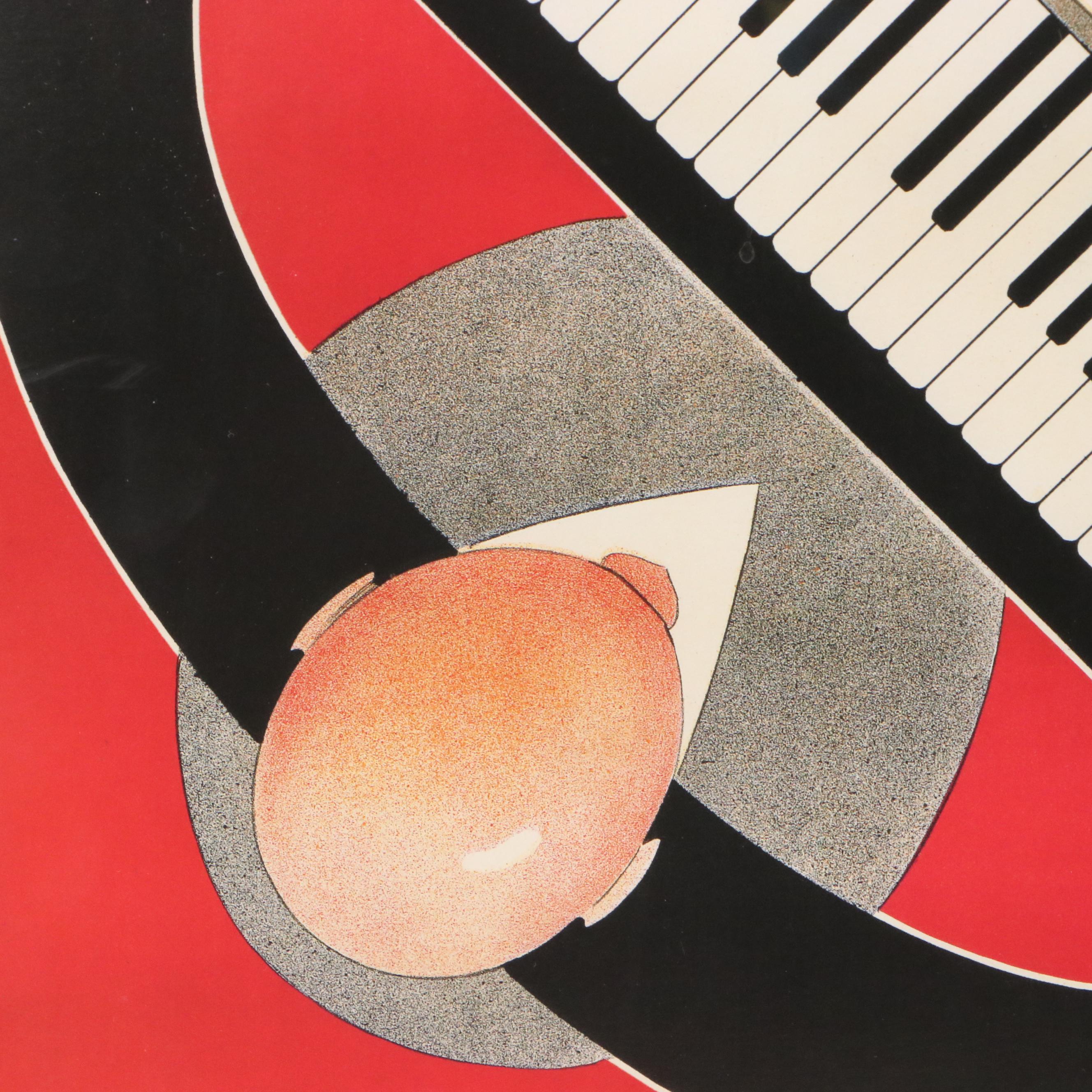 After André Daudé Offset Lithograph "Pianos Daudé," 1998