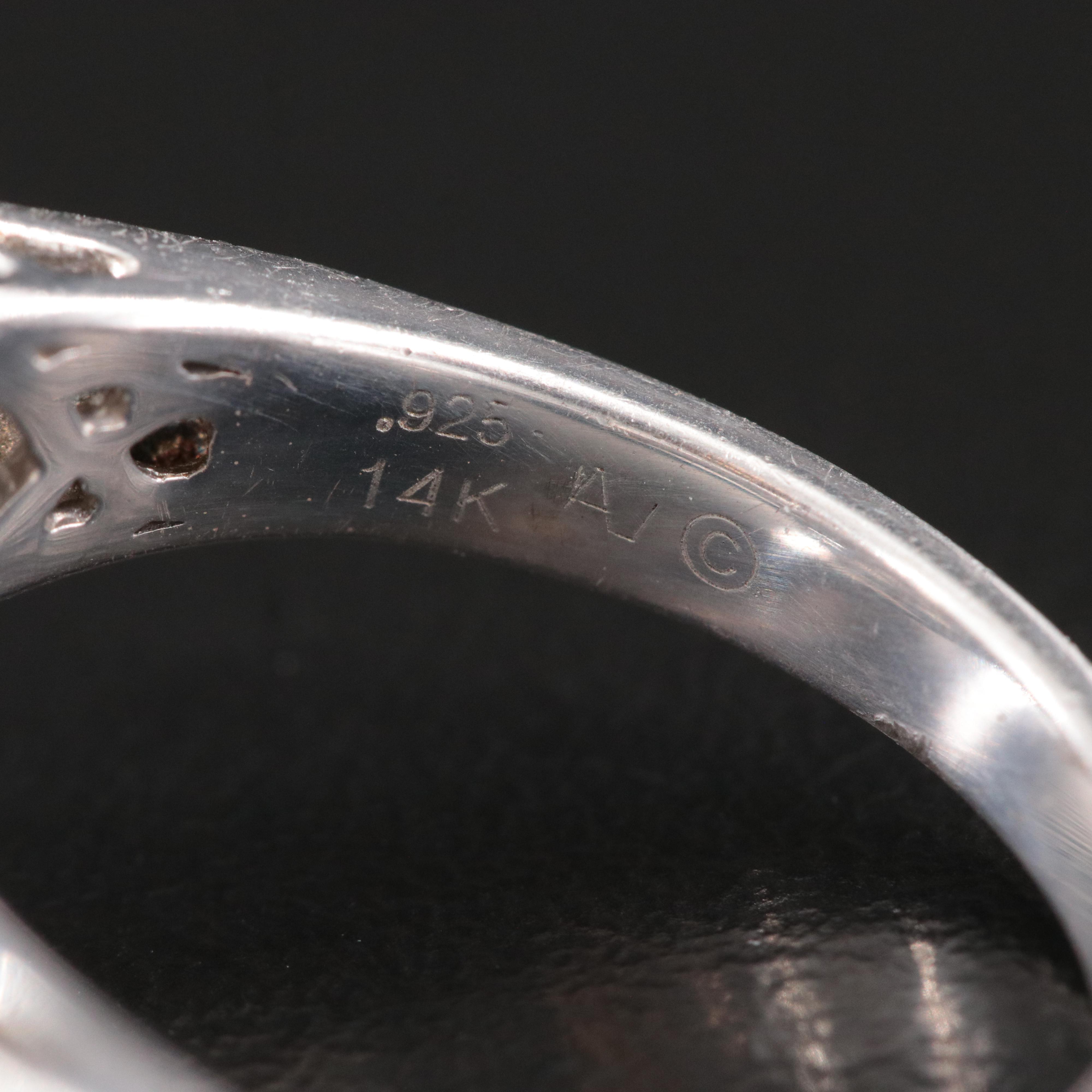 Sterling Diamond Ring with 14K Accent