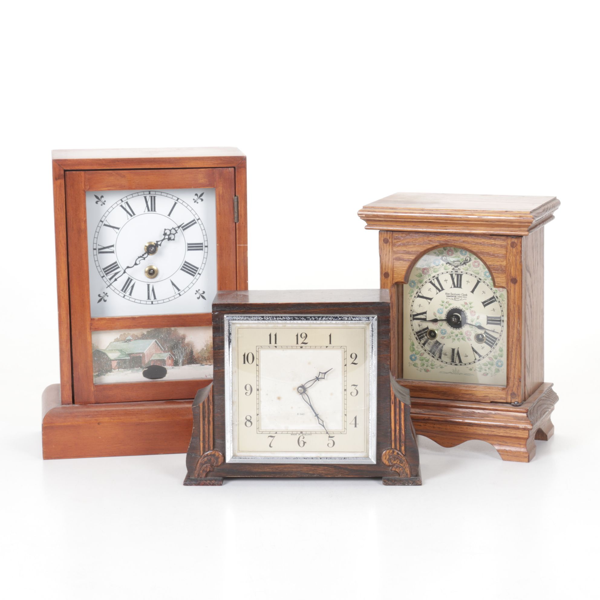 Smith's English Clocks & New England Clock Co. Mantel Clocks, Mid-Late 20th C.