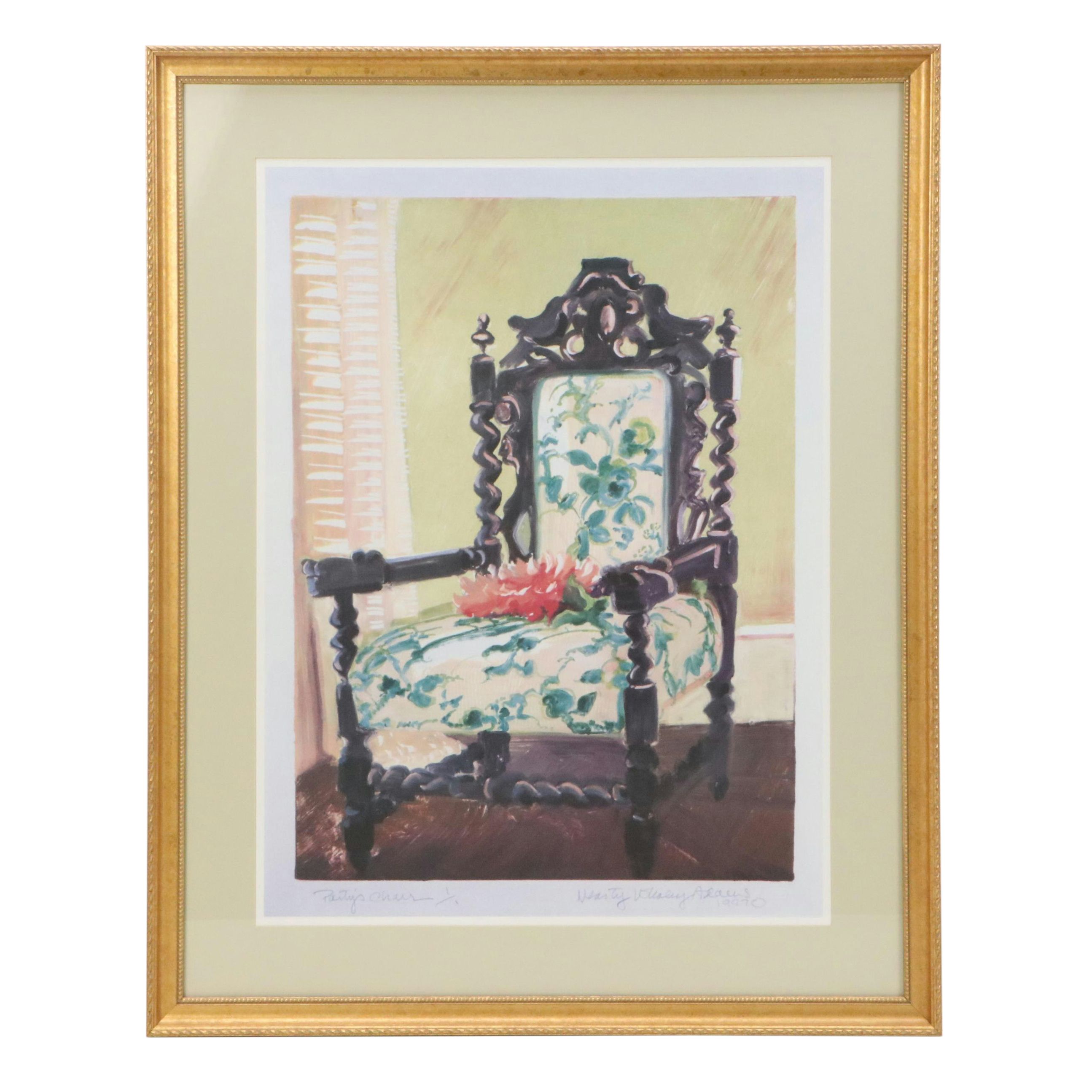 After Marty Whaley Adams Offset Lithograph "Party's Chair"
