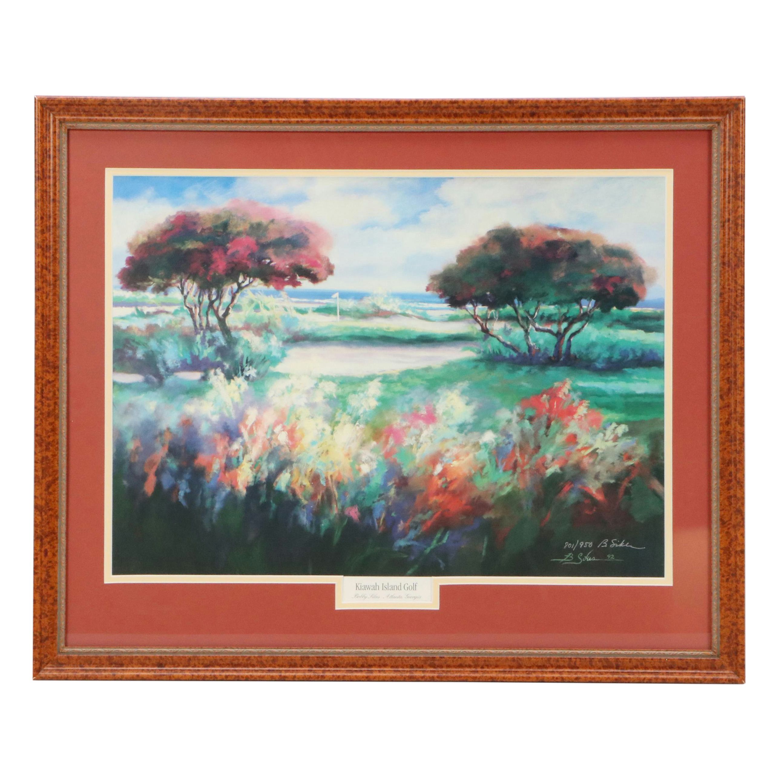 Bobby Sikes Offset Lithograph "Kiawah Island Golf"