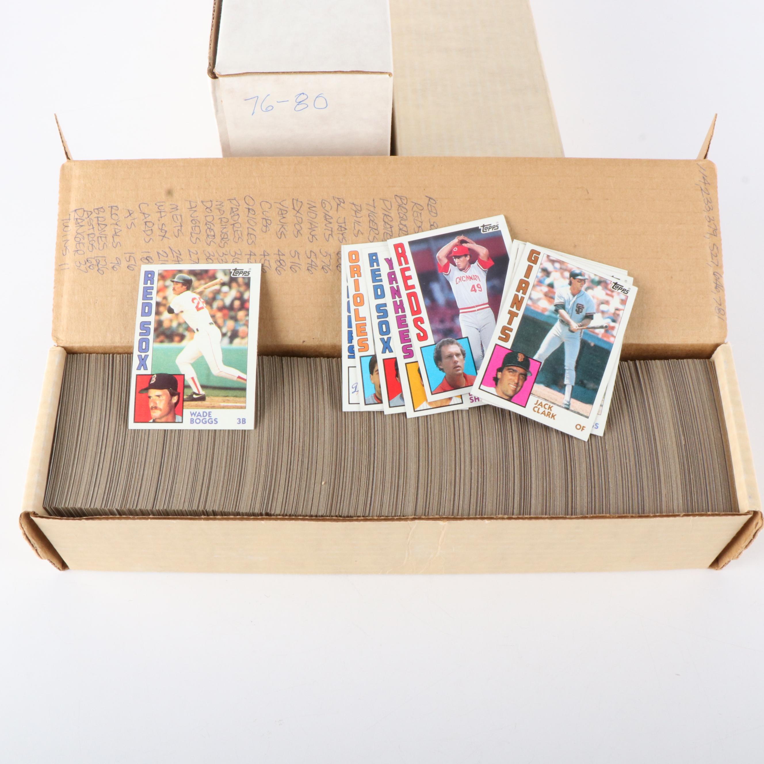 Five Boxes of Topps Baseball Cards, 1973 to 1989