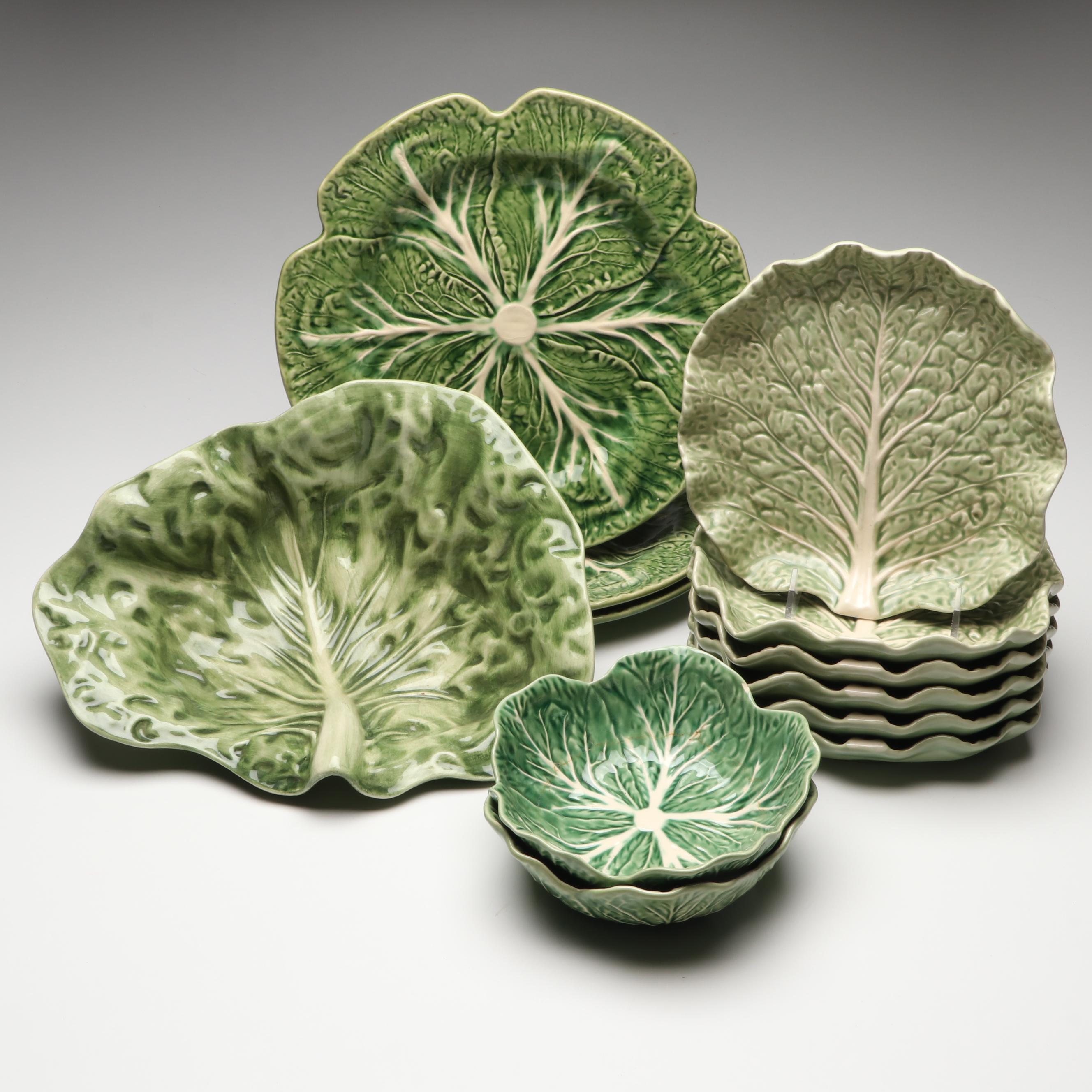 Bordallo Pinheiro "Cabbage Green" Ceramic Dinnerware