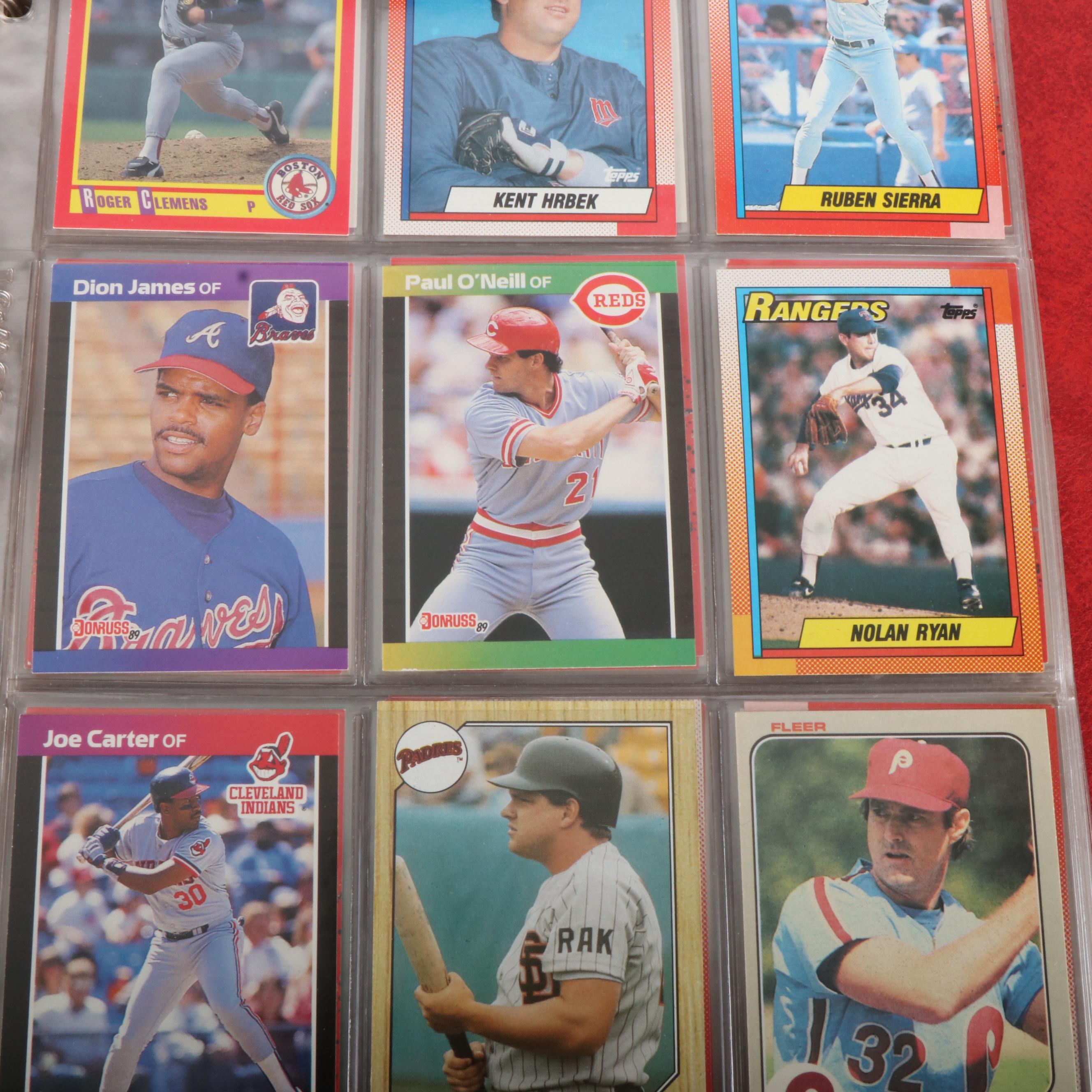 Three Albums of Baseball Cards, Including One of Oversized Cards, 1970s to 1990s
