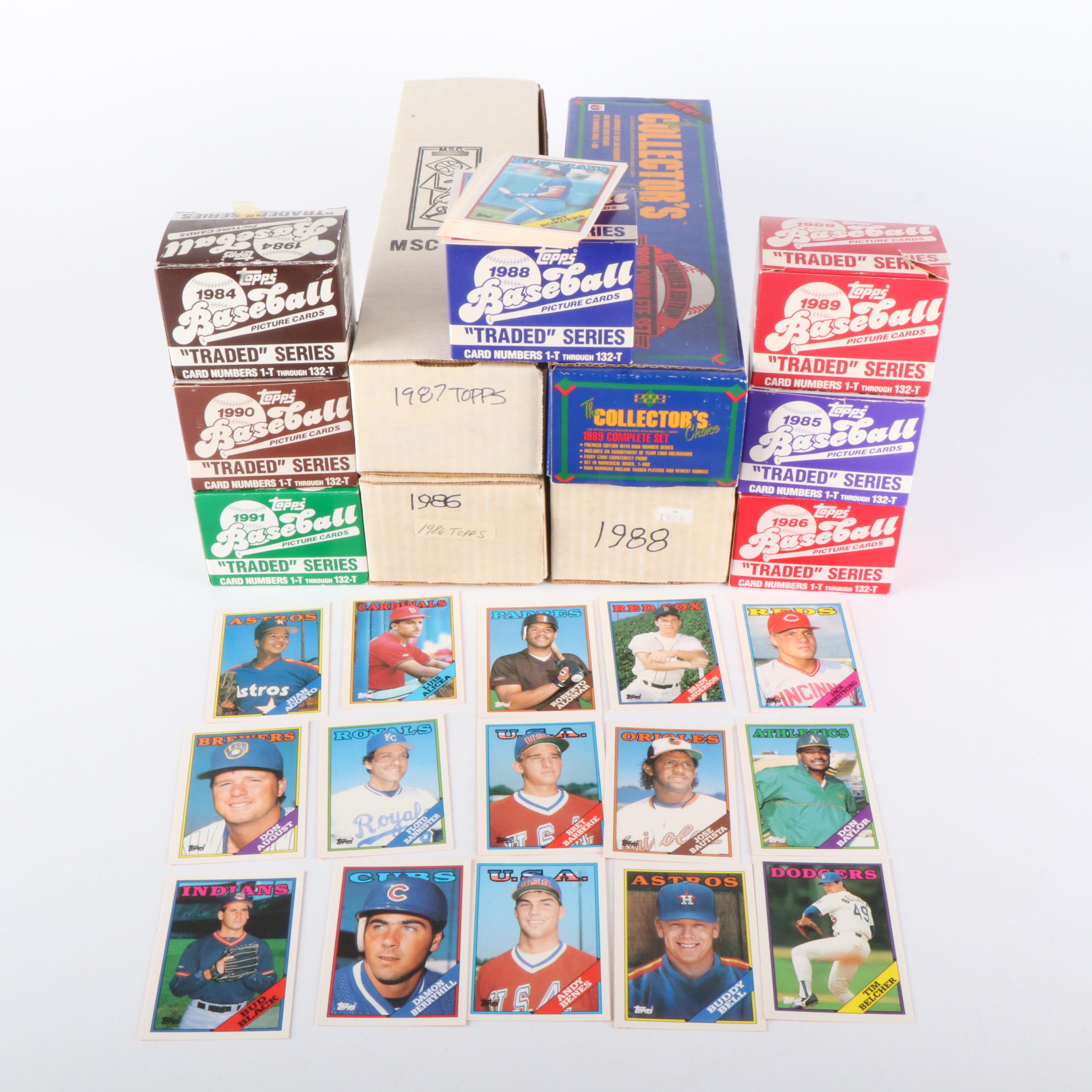 Large Group of Baseball Cards Including Complete Year Sets, 1980s and 1990s