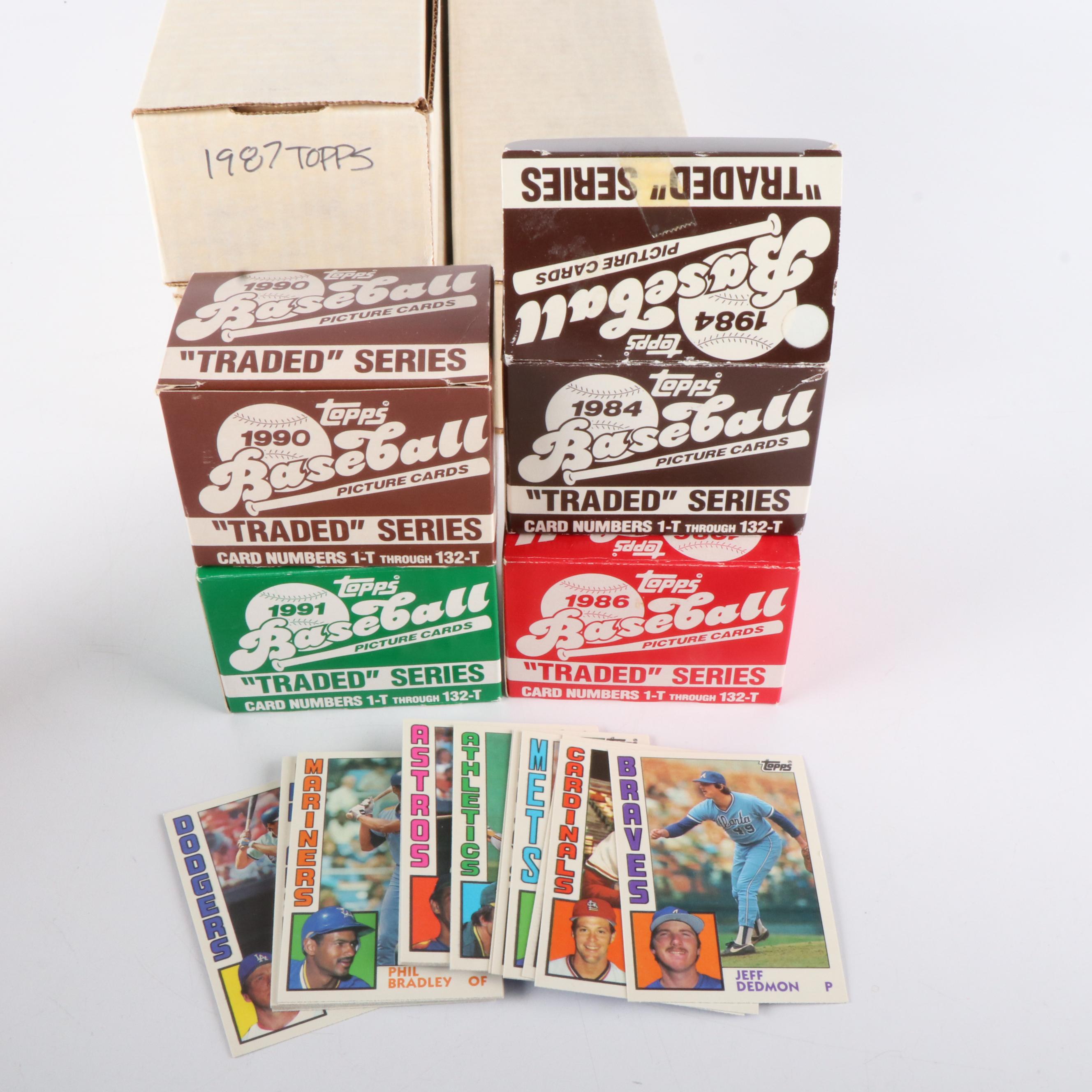 Large Group of Baseball Cards Including Complete Year Sets, 1980s and 1990s