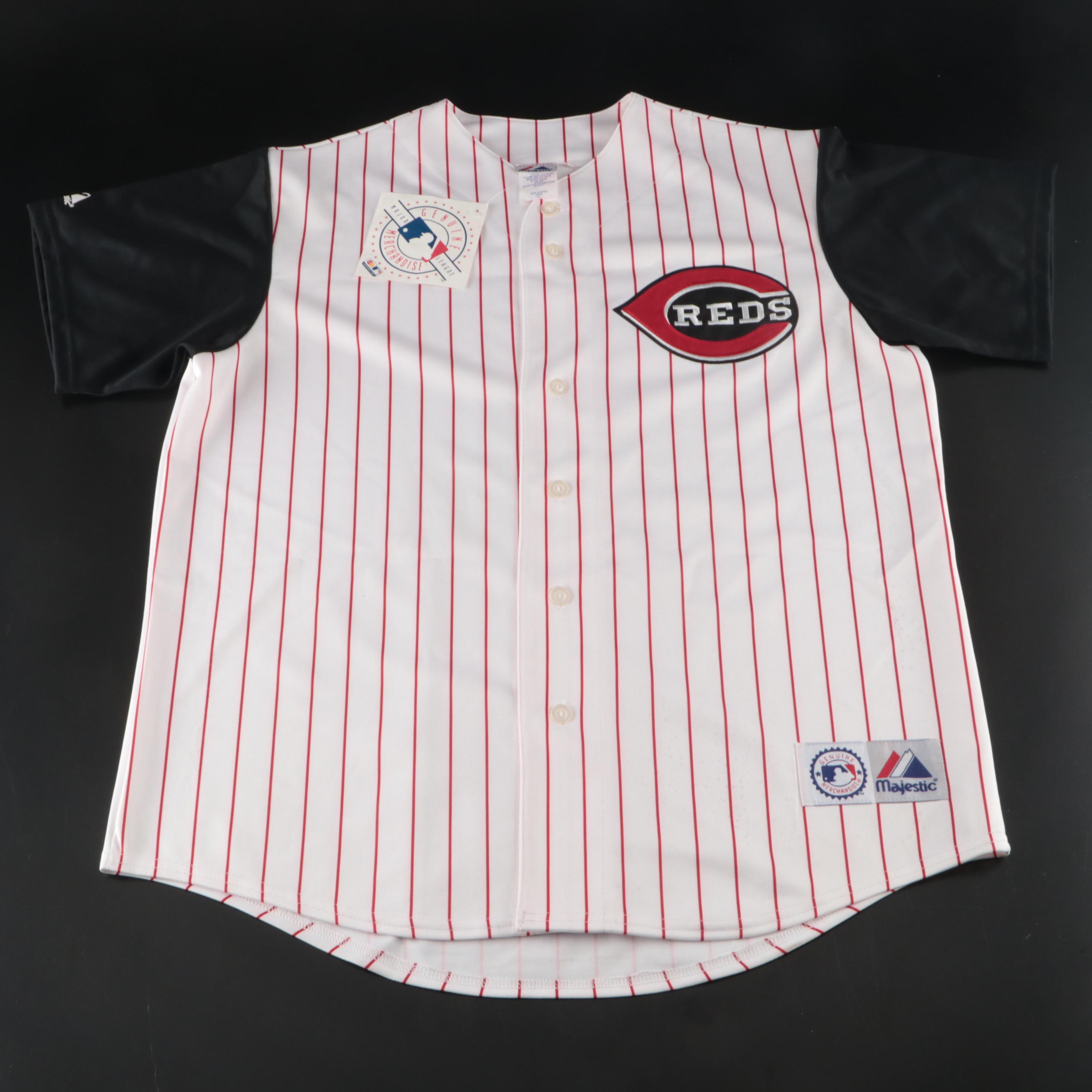 Barry Larkin Signed Cincinnati Reds Majestic Baseball Jersey, JSA