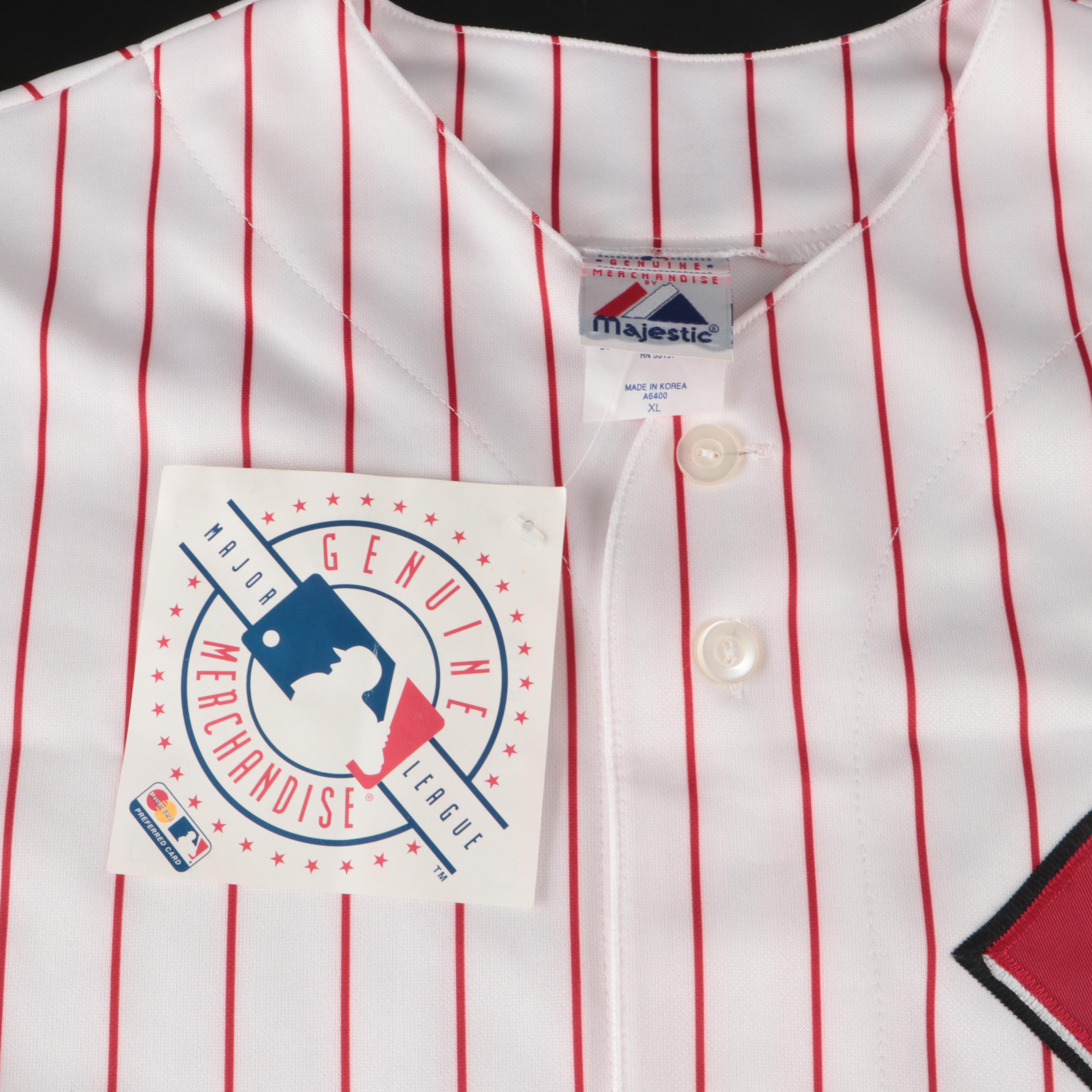 Barry Larkin Signed Cincinnati Reds Majestic Baseball Jersey, JSA