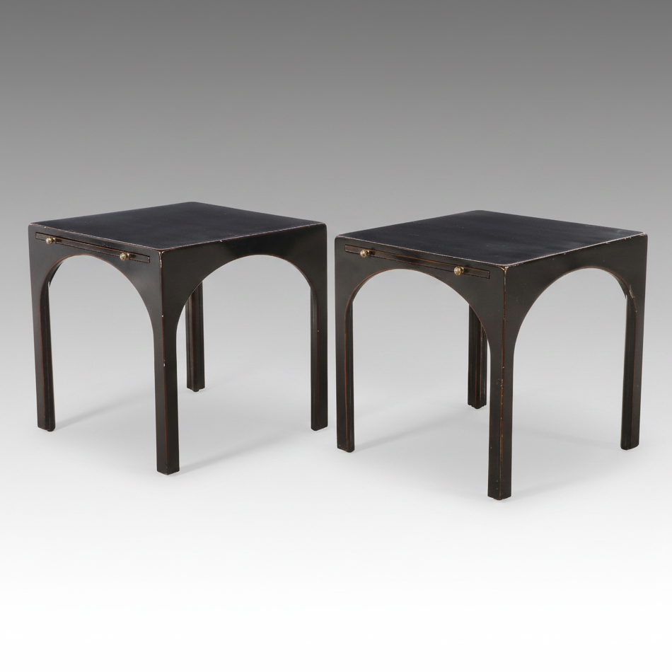 Pair of Ateliers de la Madeleine Lacquered End Tables
