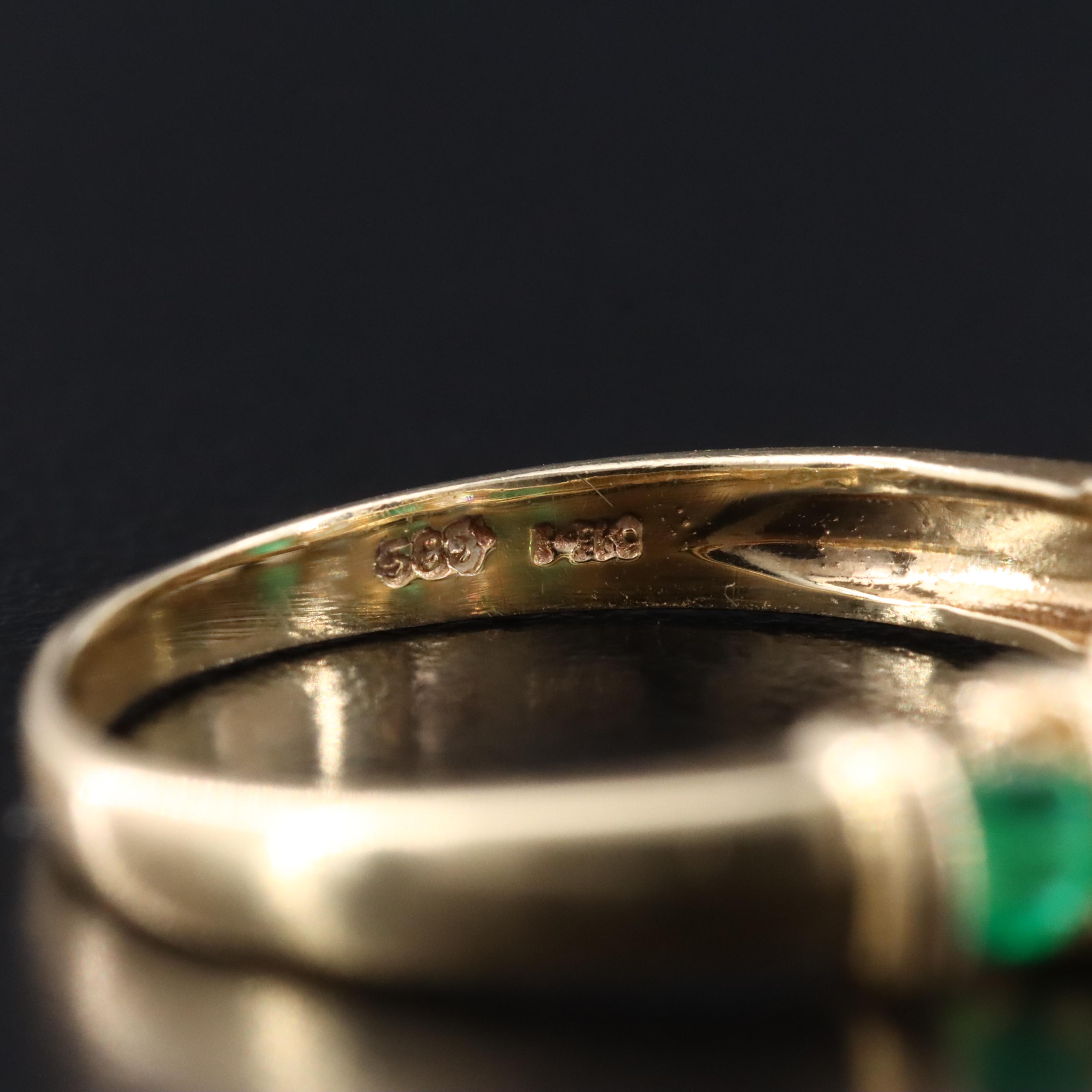14K Diamond and Emerald Band