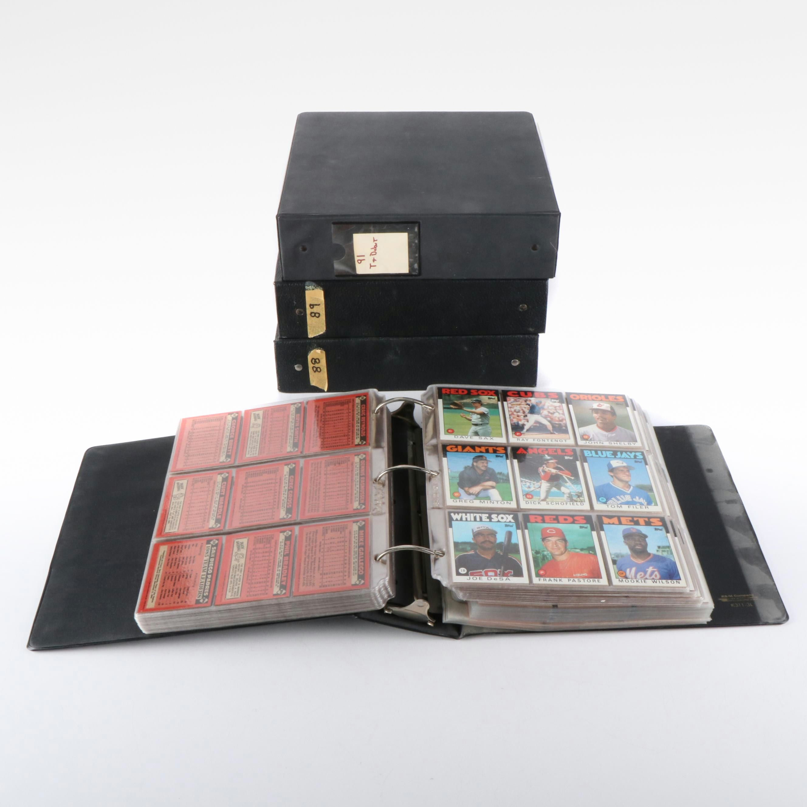 Four Albums of Topps 1980s and 1990s Baseball Cards