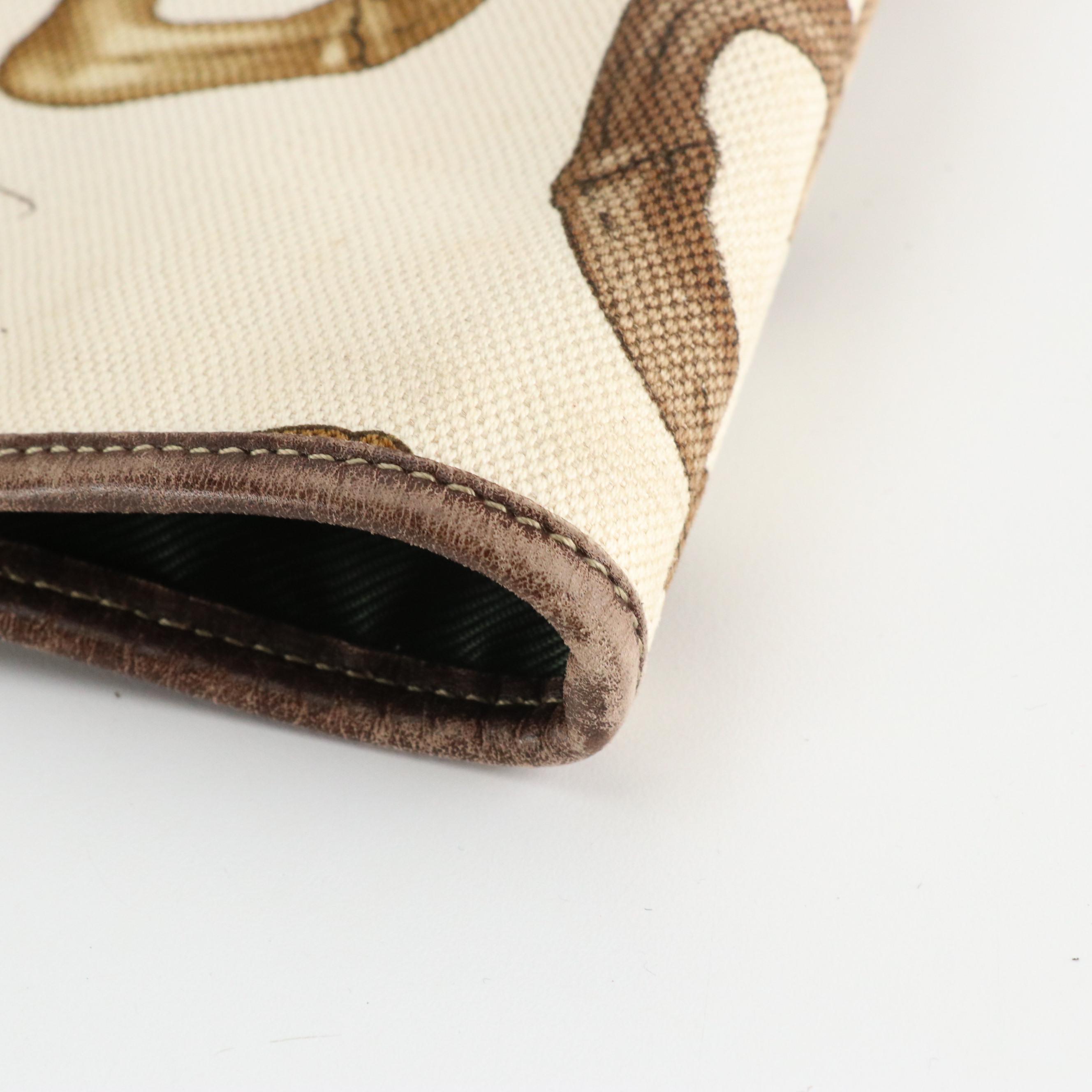 Gucci Bamboo Horsebit Printed Canvas Tote Bag with Brown Calfskin Leather Trim