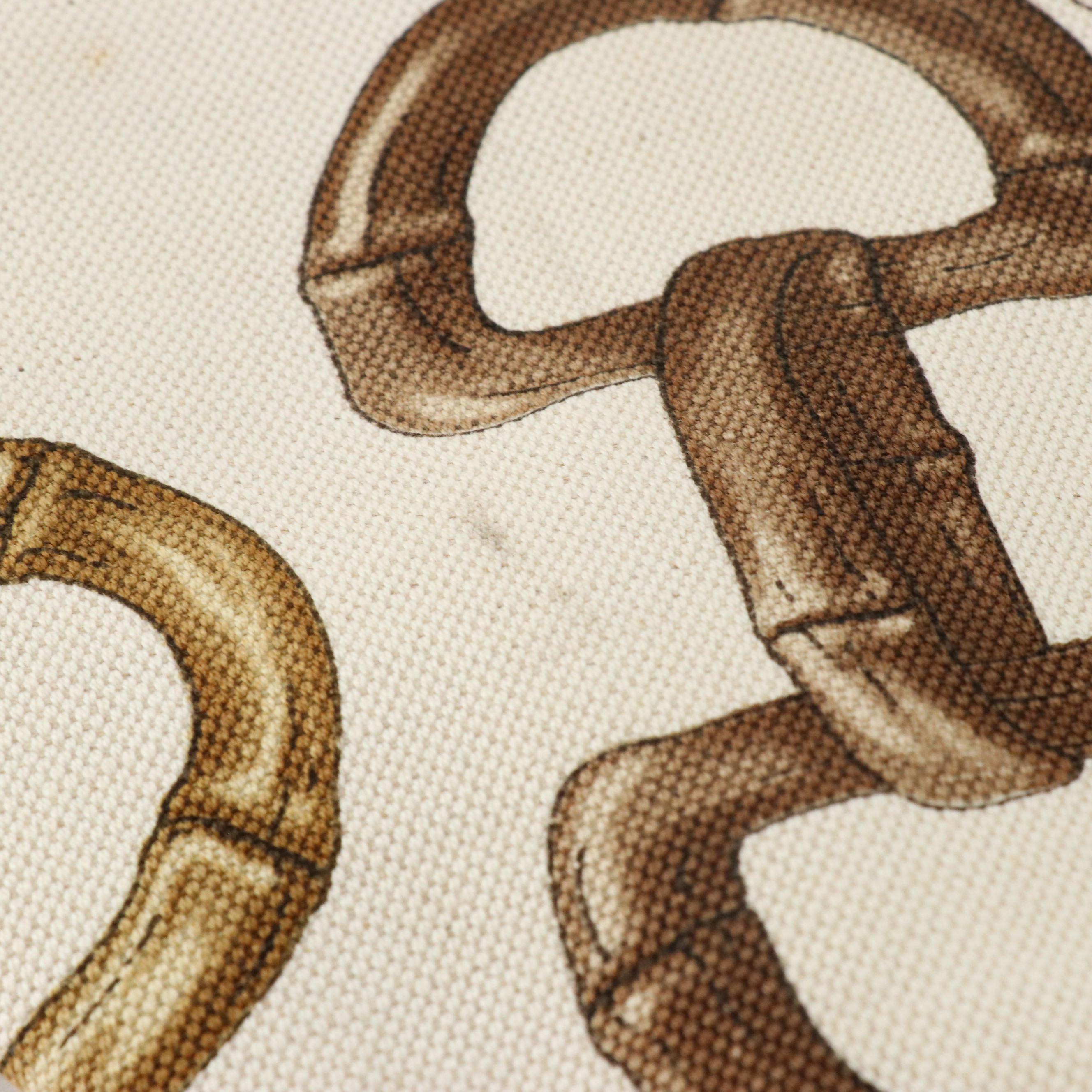 Gucci Bamboo Horsebit Printed Canvas Tote Bag with Brown Calfskin Leather Trim