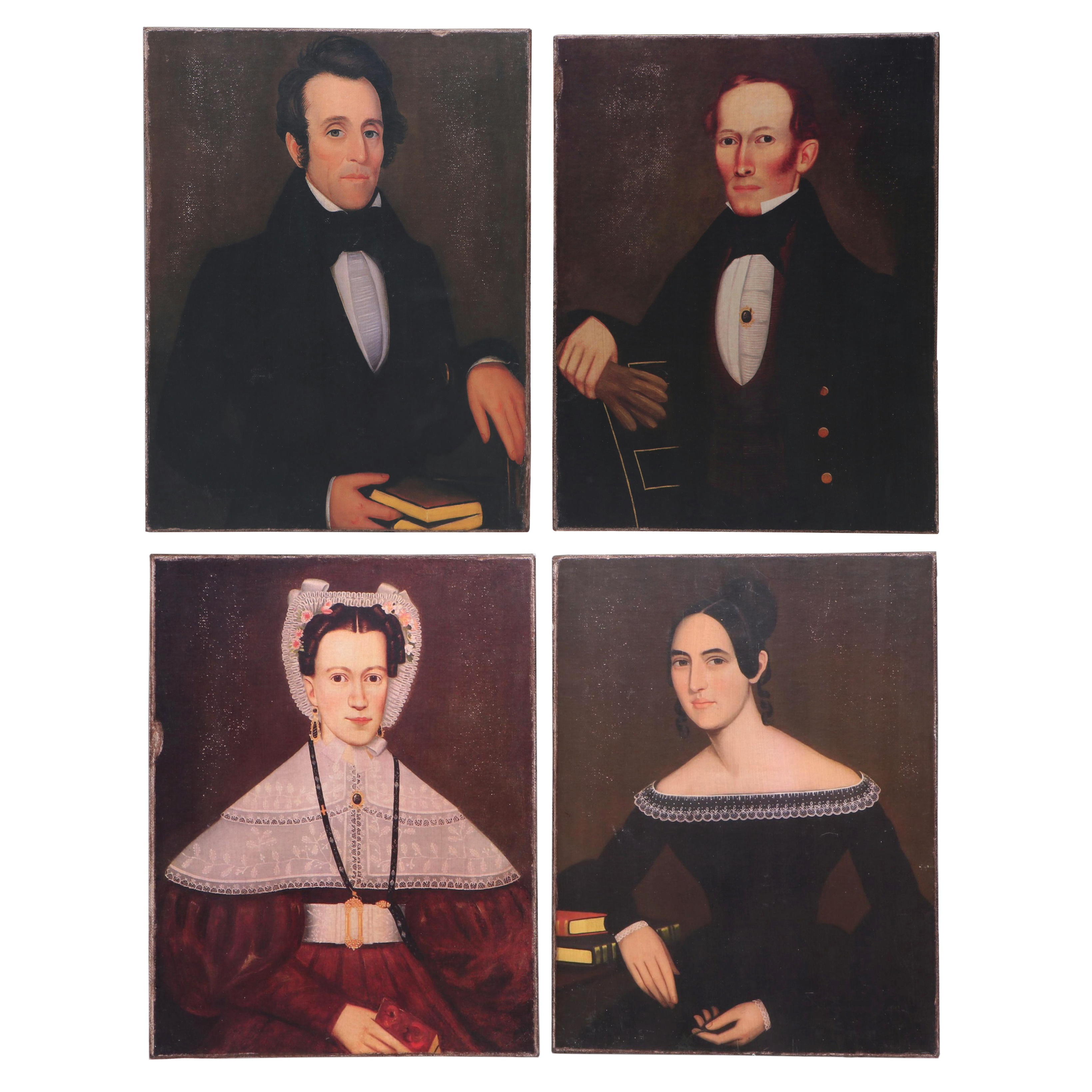 Earlythings 1776 Primitive Portrait Reproduction Prints on Canvas Board