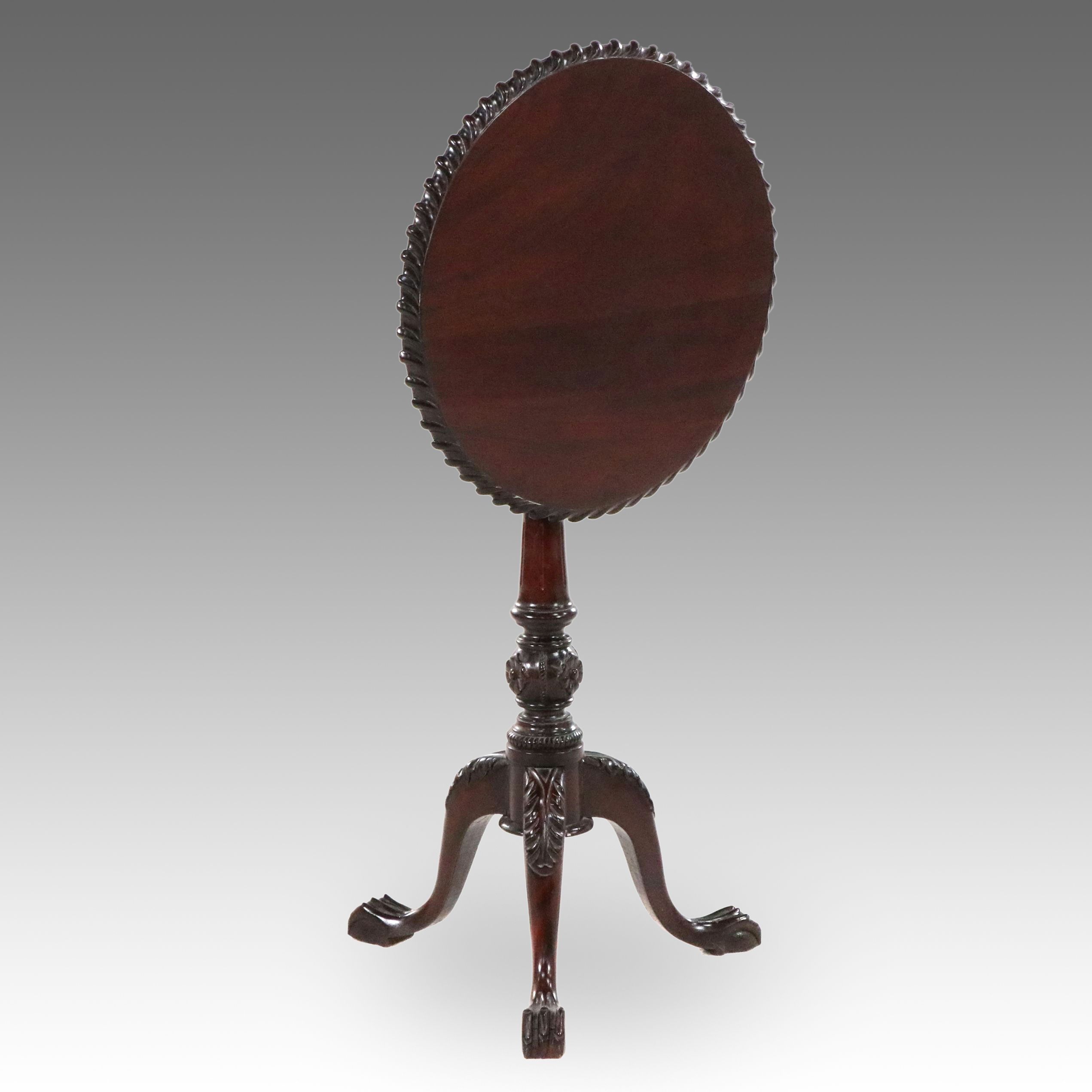 Chippendale Style Mahogany Tilt-Top Candlestand with Birdcage