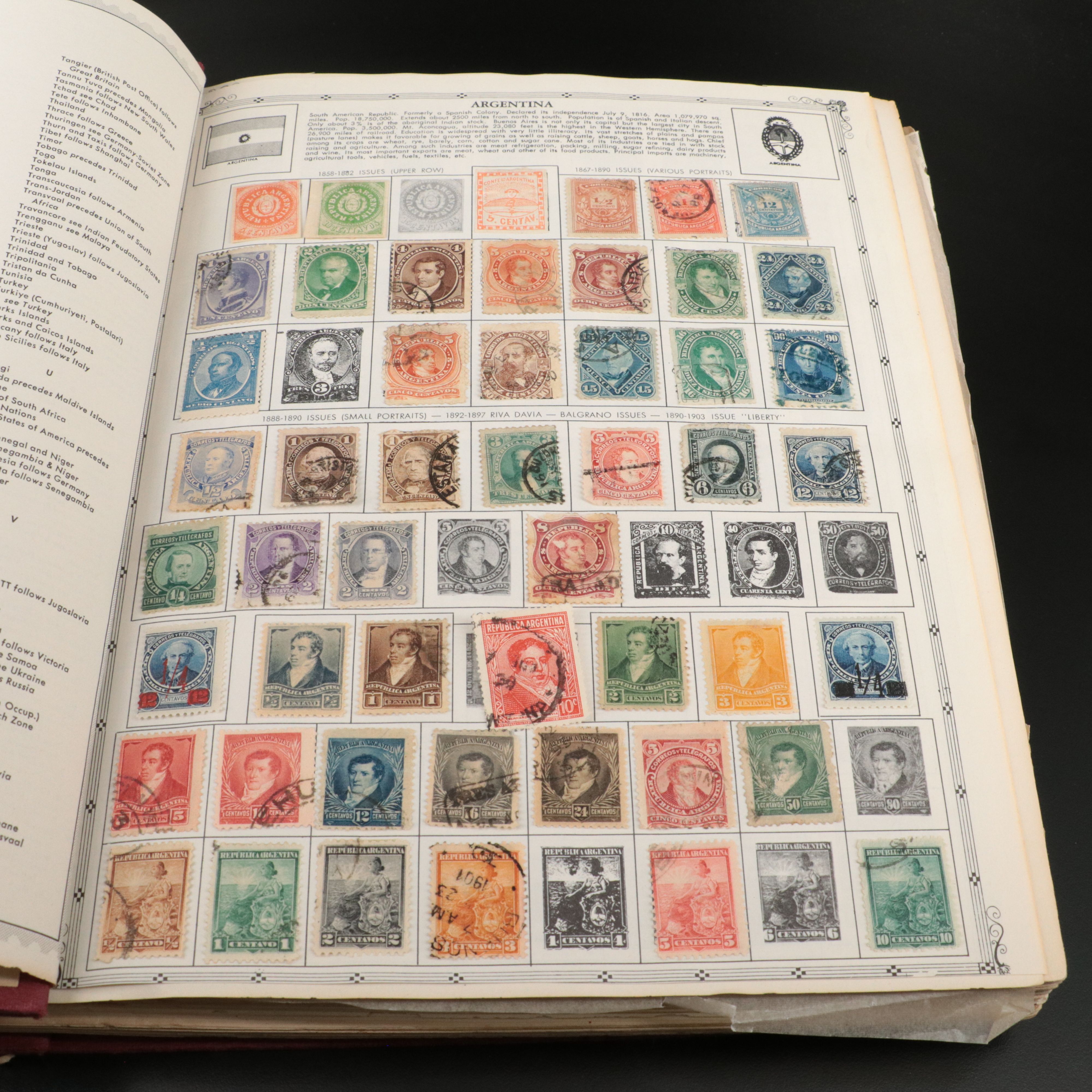 "The New World Wide Postage Stamp Album" Antique to Vintage World Stamps