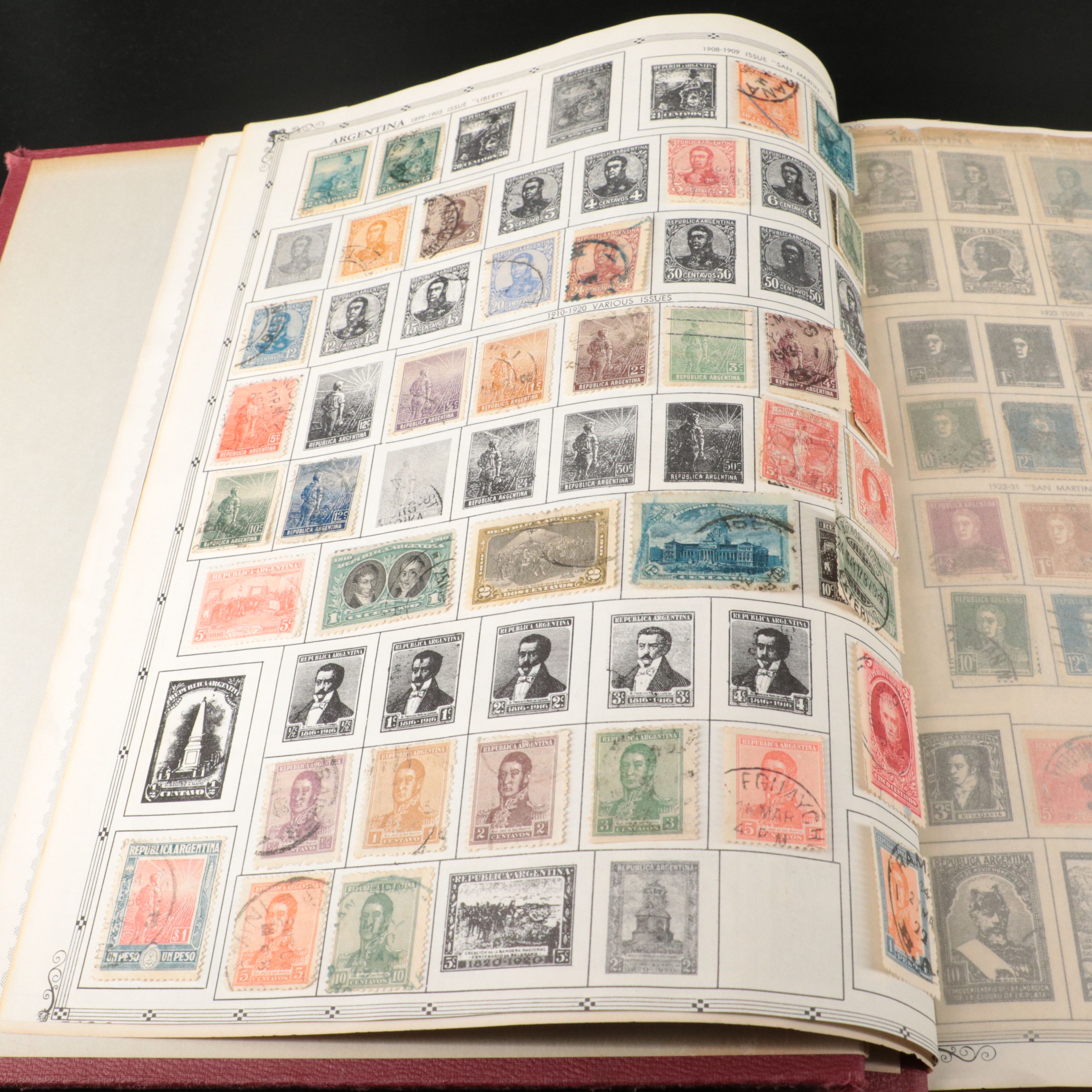 "The New World Wide Postage Stamp Album" Antique to Vintage World Stamps