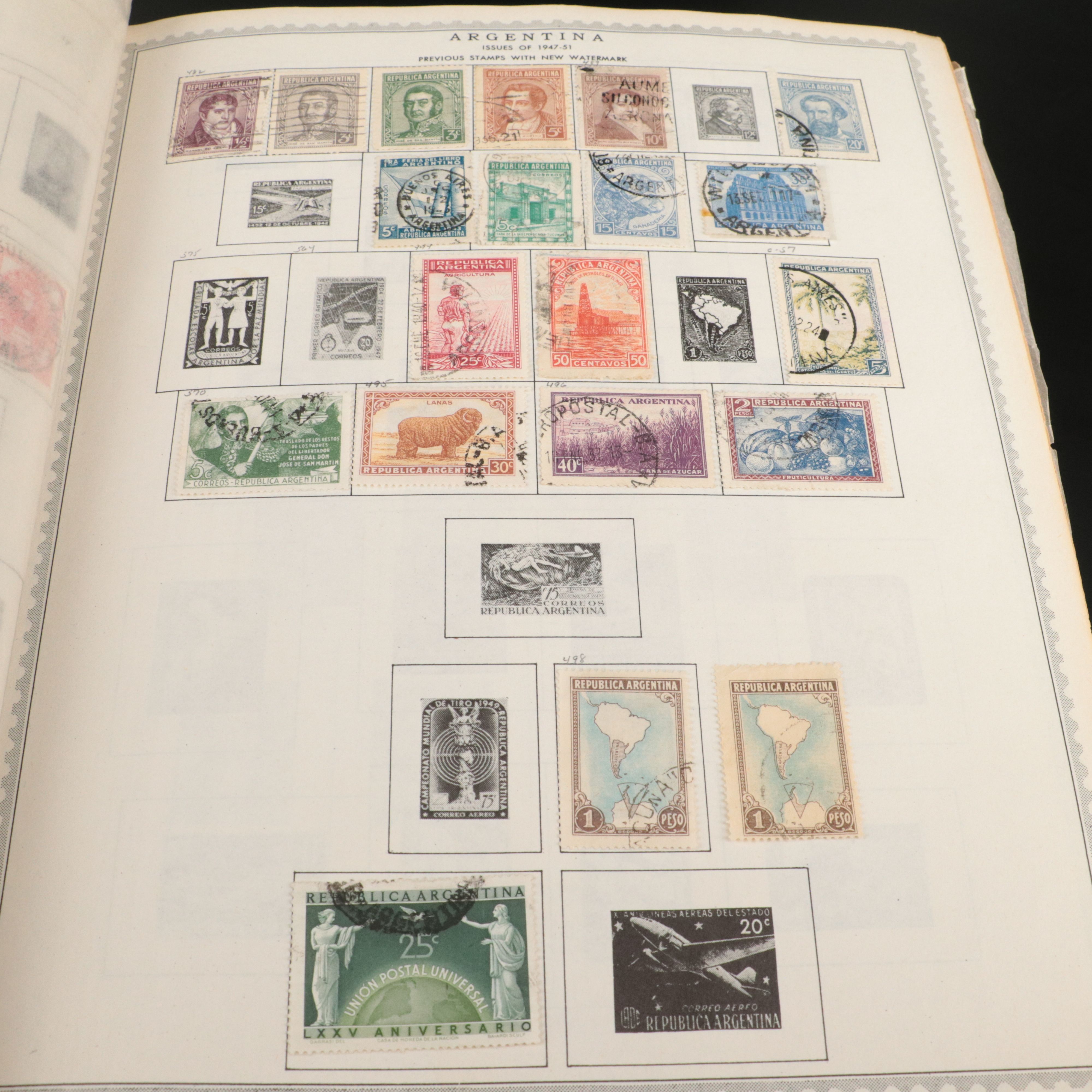 "The New World Wide Postage Stamp Album" Antique to Vintage World Stamps