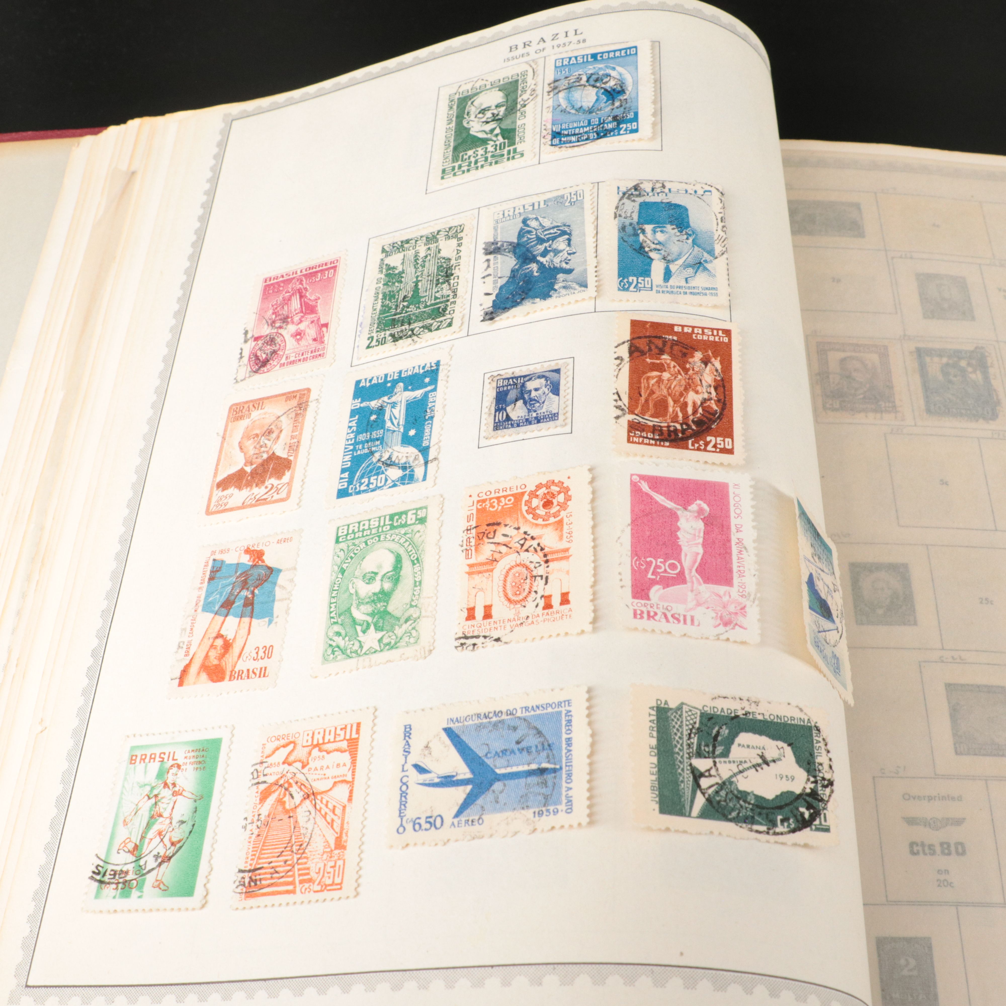 "The New World Wide Postage Stamp Album" Antique to Vintage World Stamps