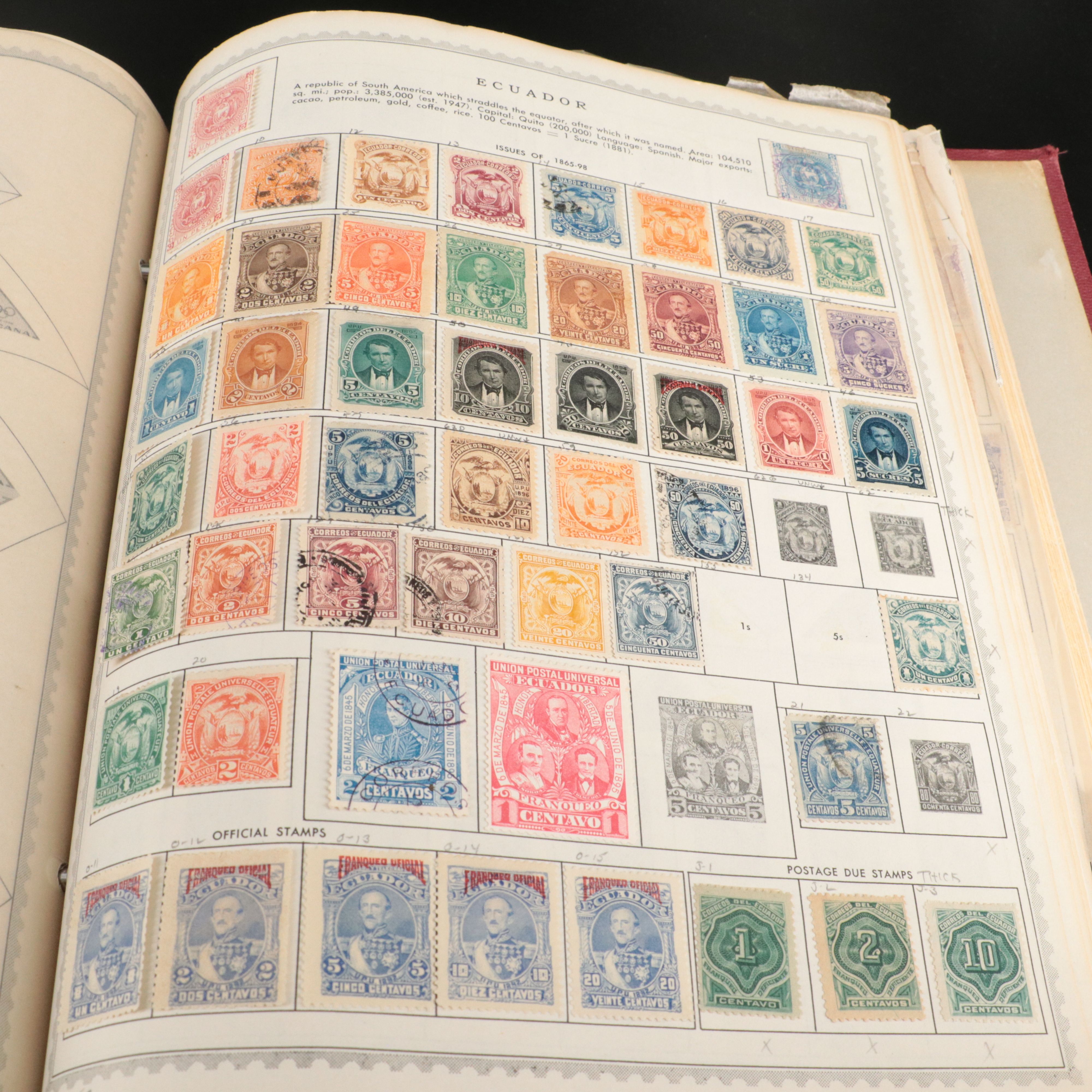 "The New World Wide Postage Stamp Album" Antique to Vintage World Stamps