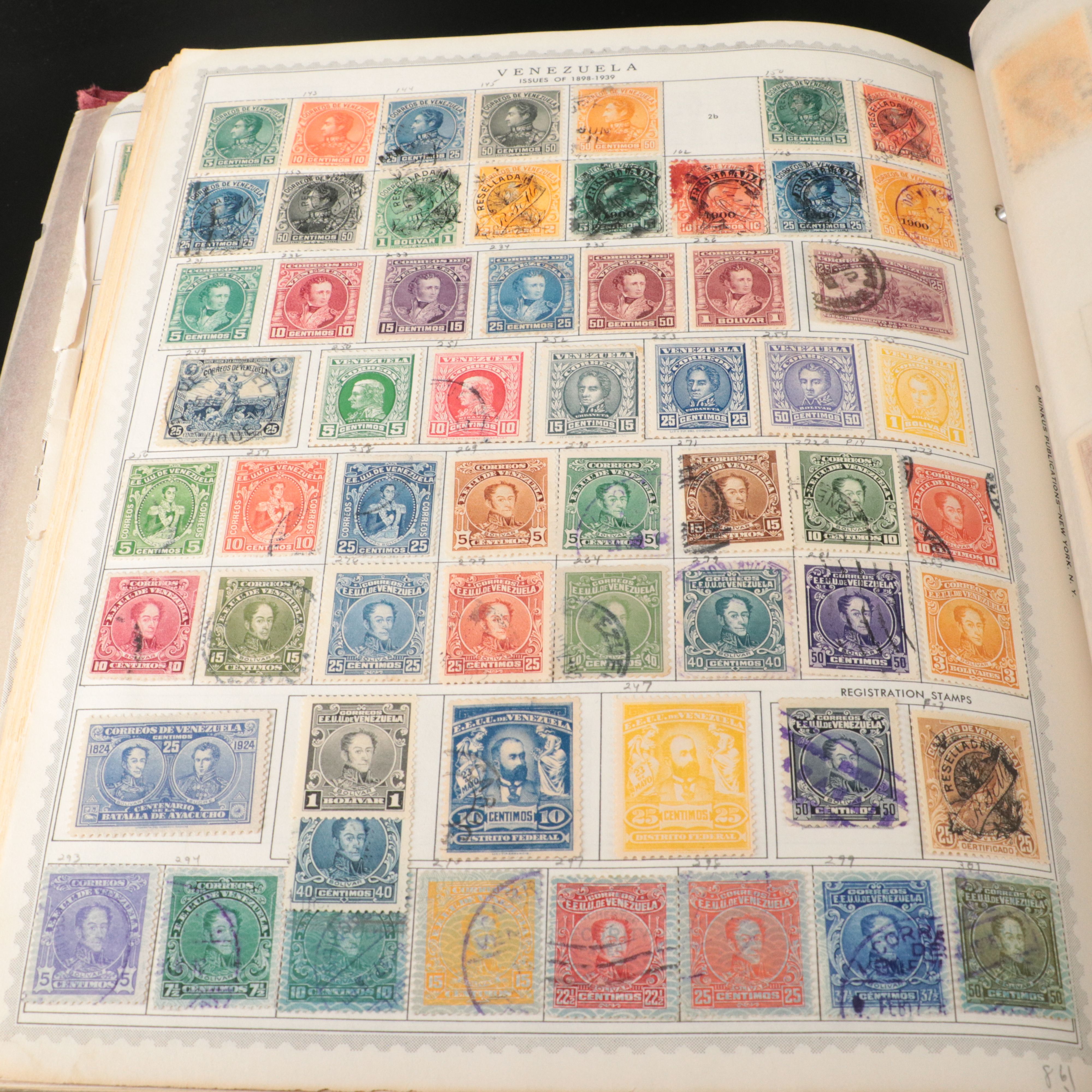 "The New World Wide Postage Stamp Album" Antique to Vintage World Stamps