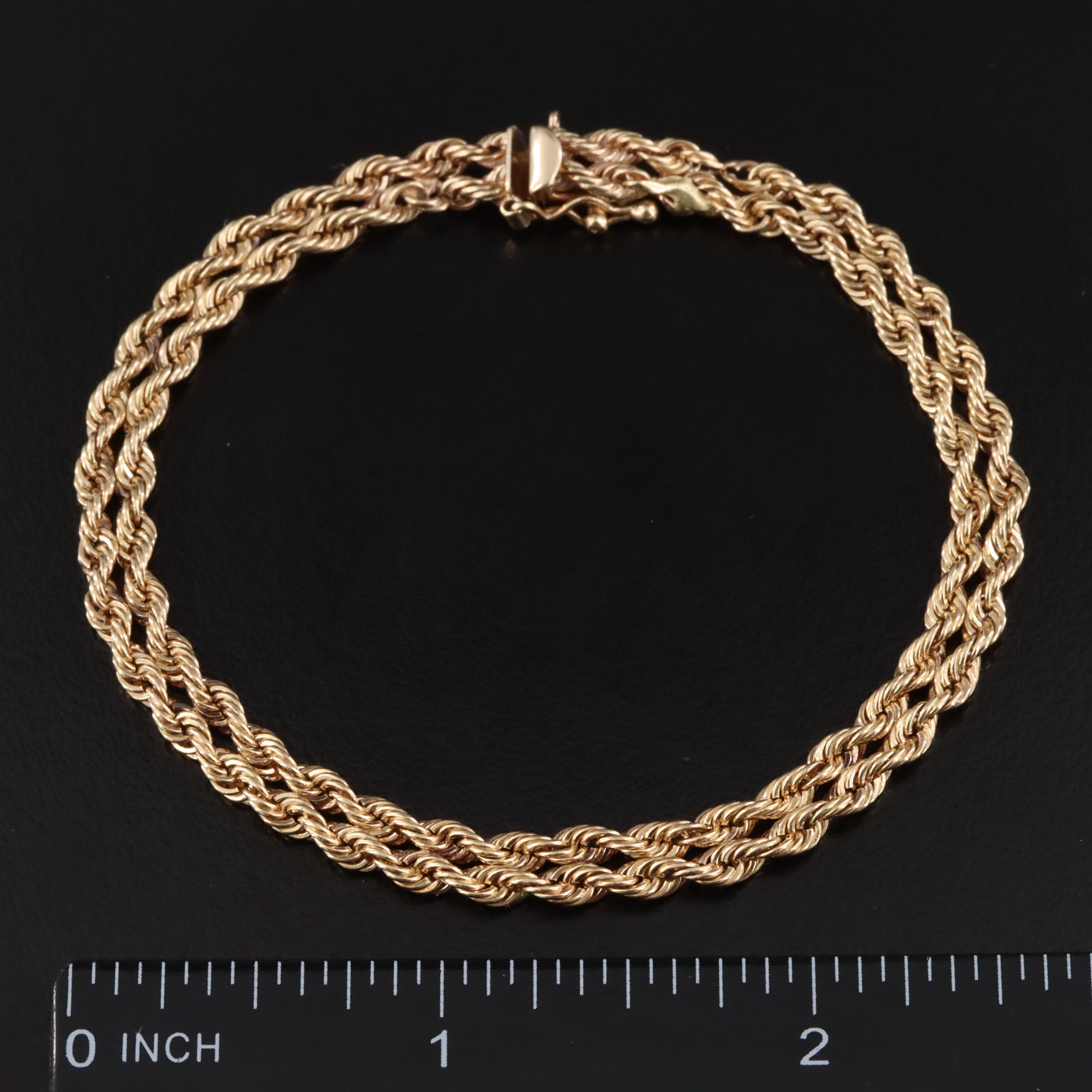 14K Double Braided Rope Chain Bracelet