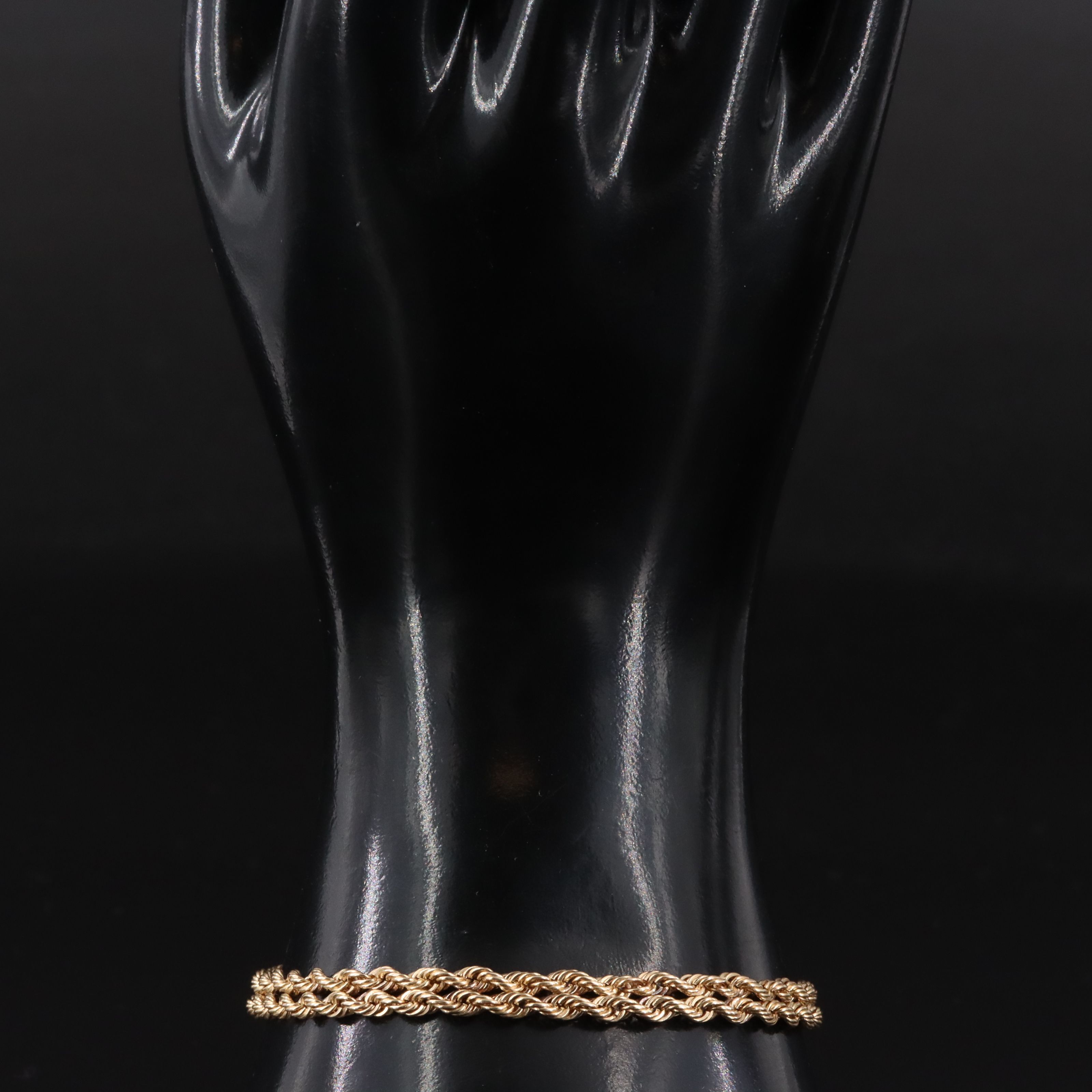 14K Double Braided Rope Chain Bracelet