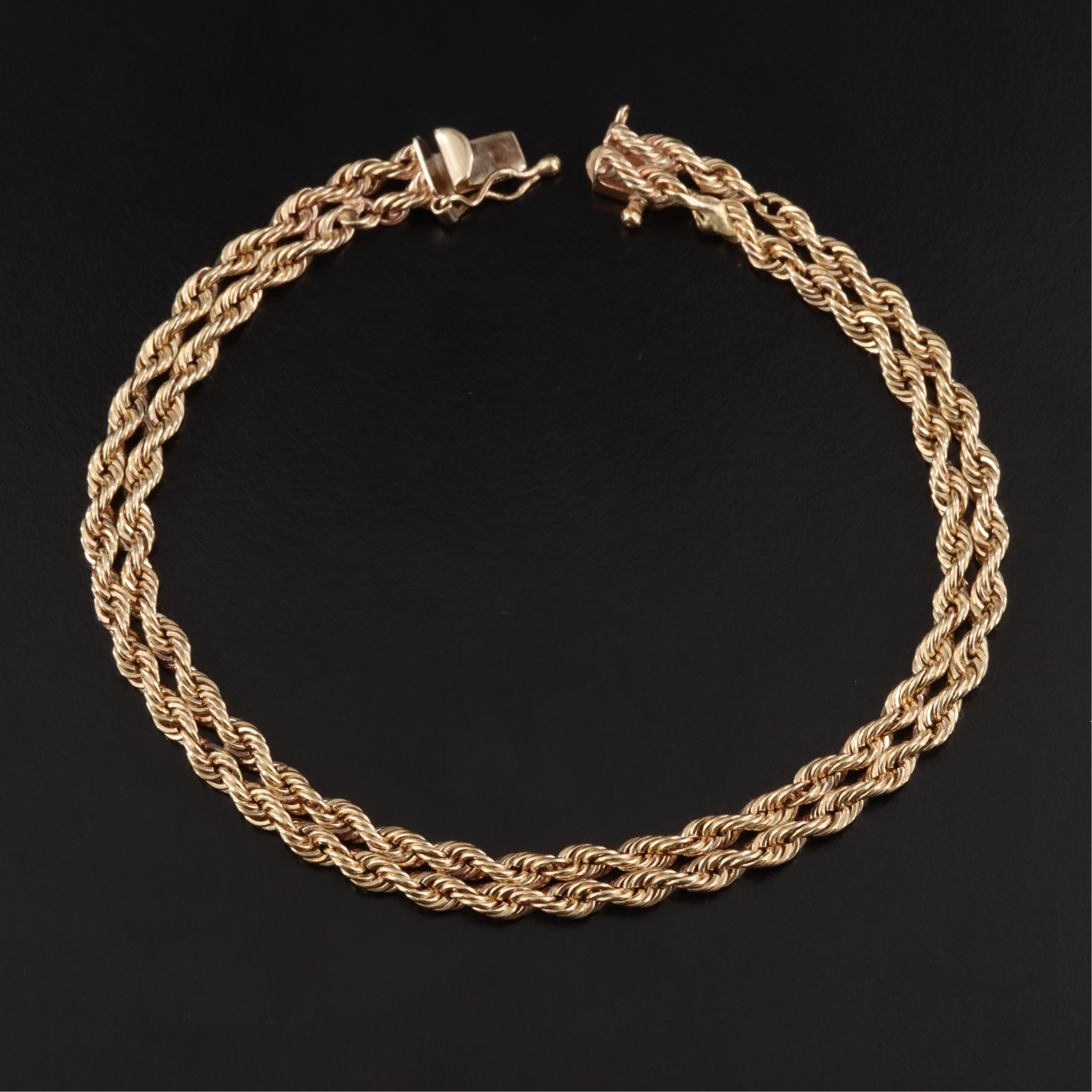 14K Double Braided Rope Chain Bracelet