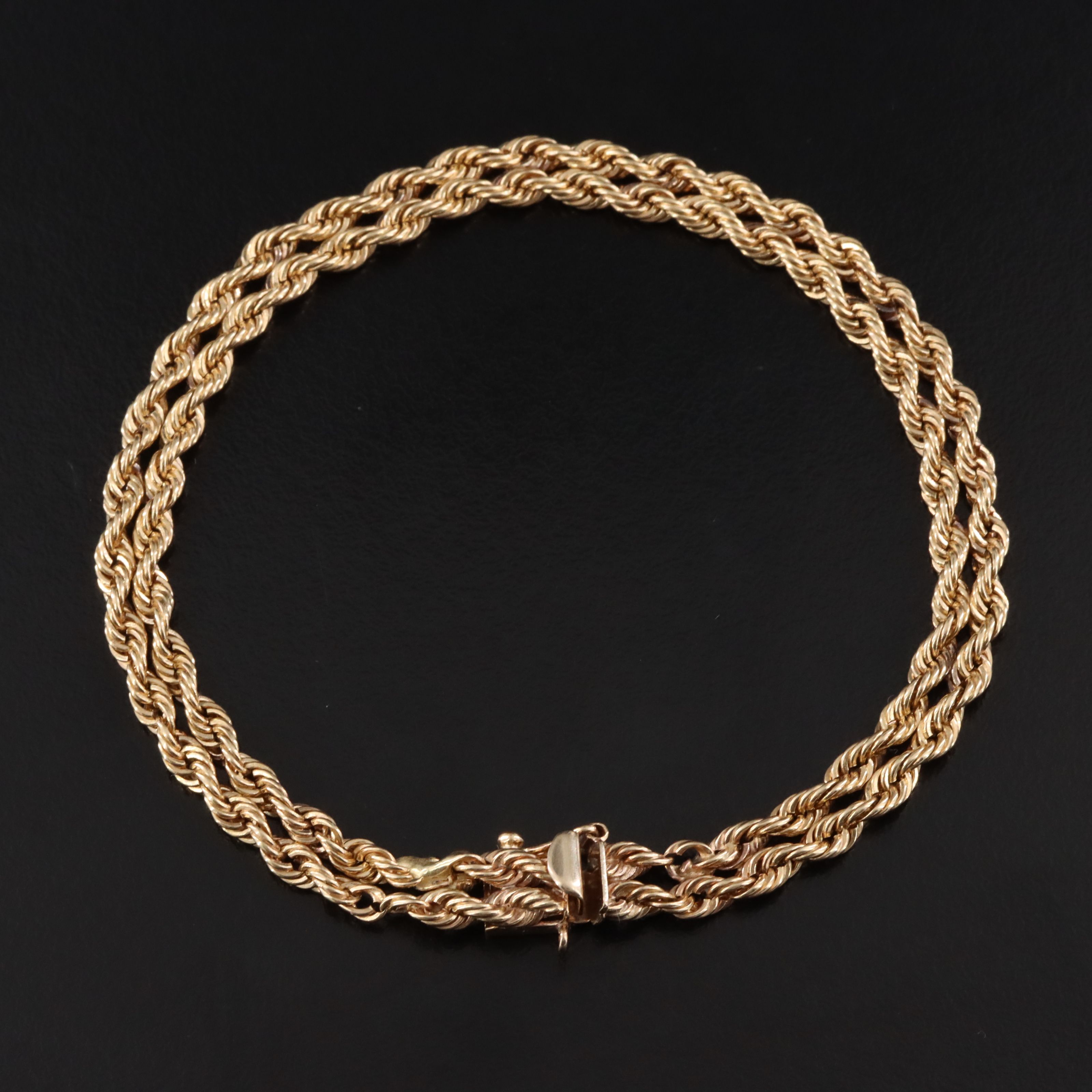 14K Double Braided Rope Chain Bracelet