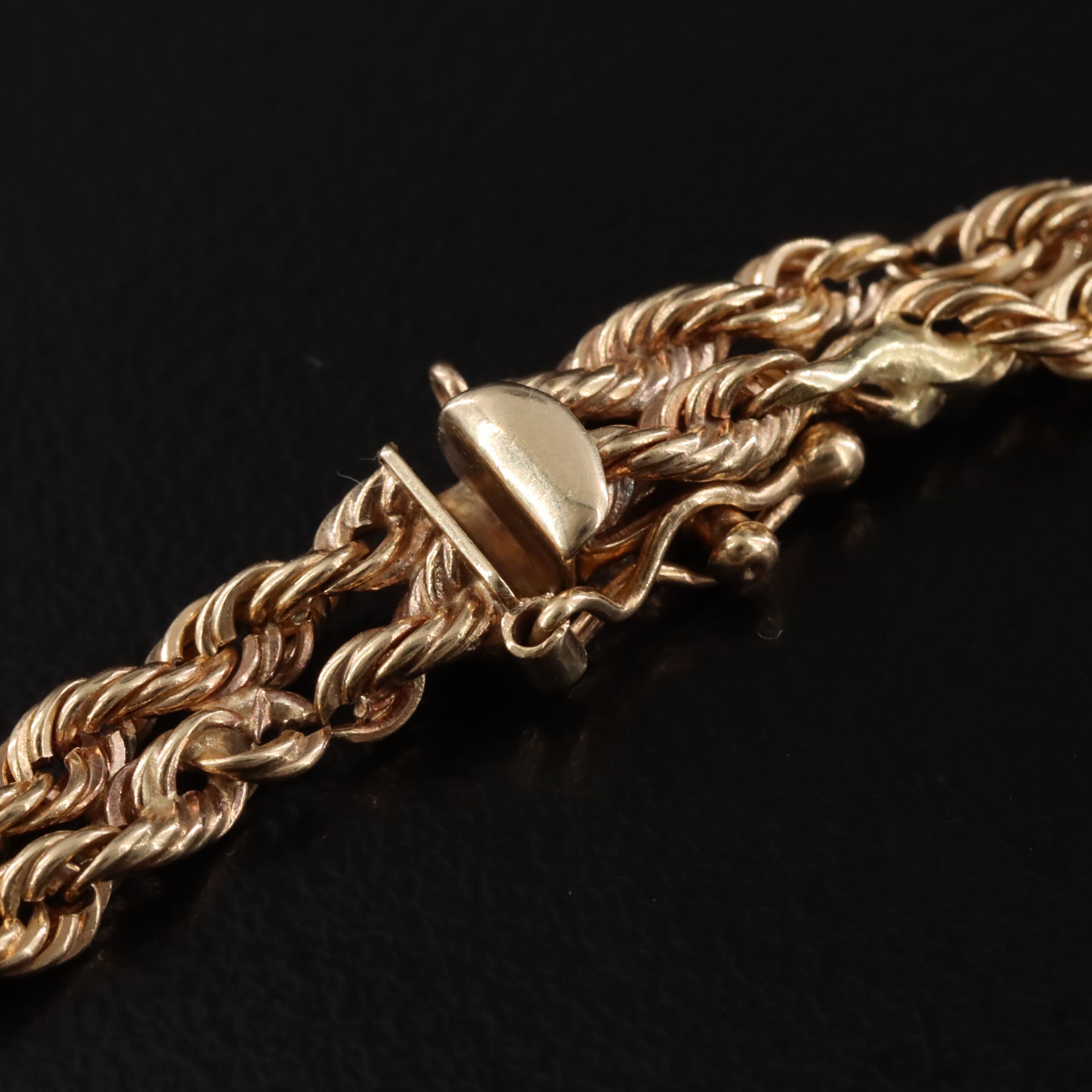 14K Double Braided Rope Chain Bracelet