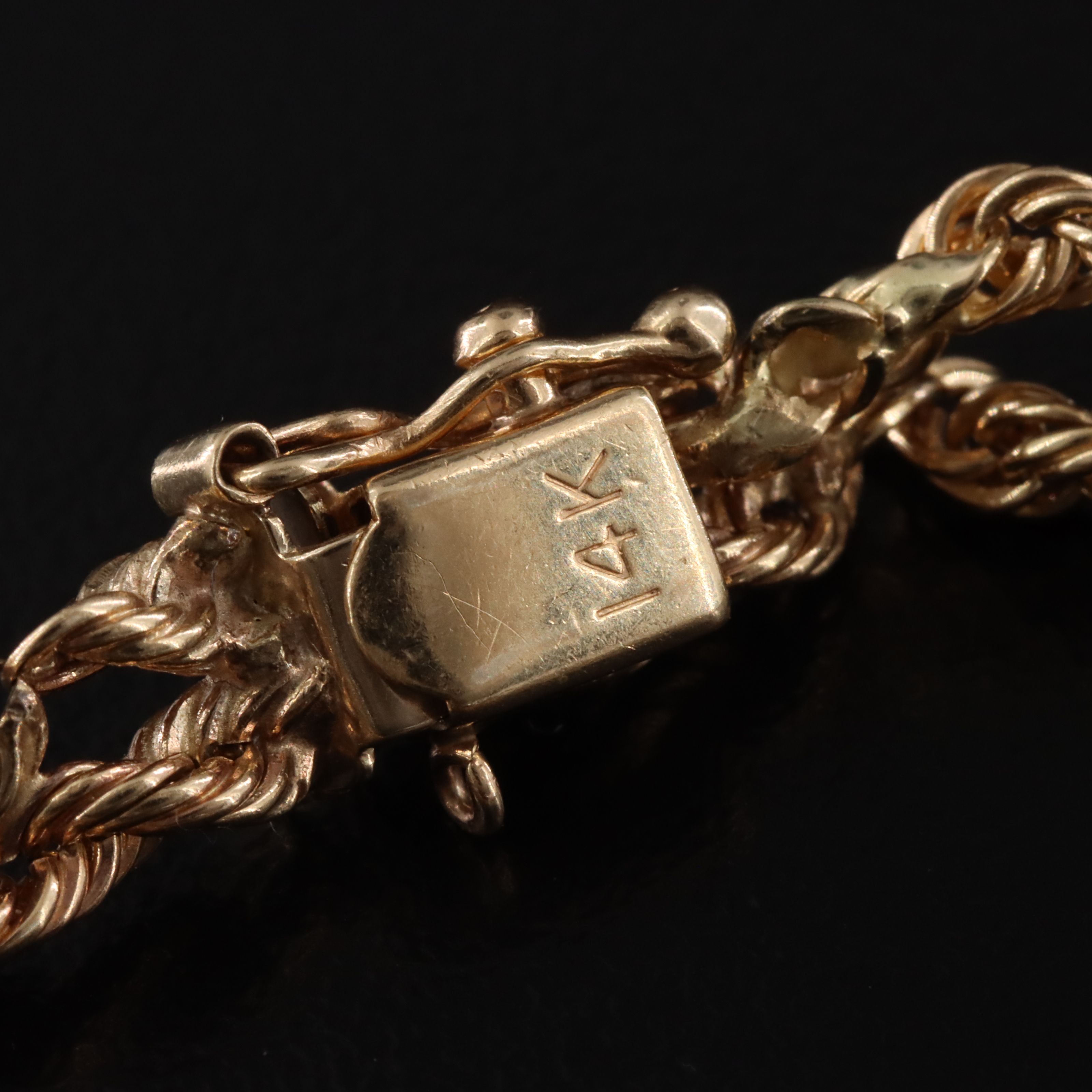 14K Double Braided Rope Chain Bracelet