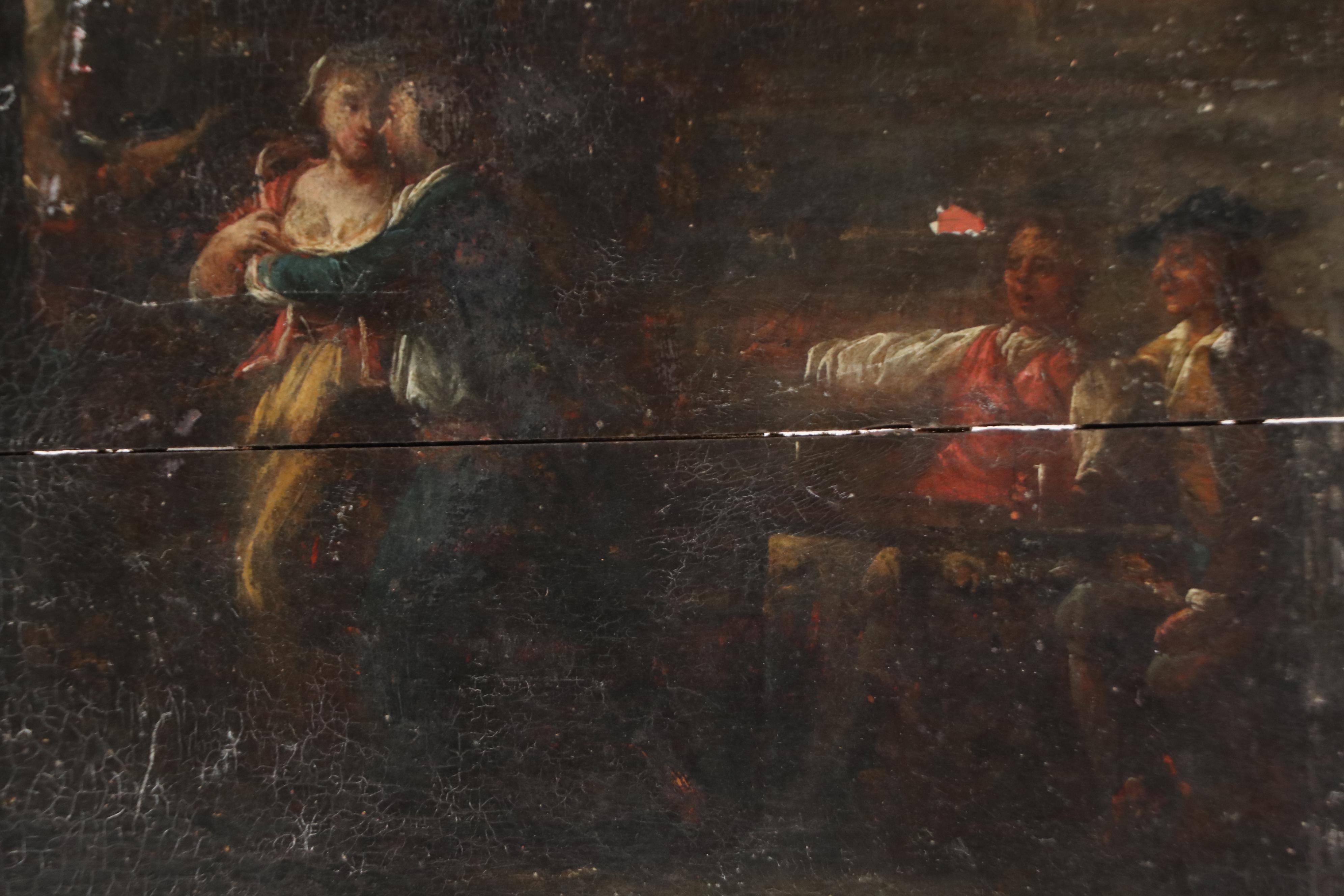 Dutch School Genre Oil Painting, Early 18th C.