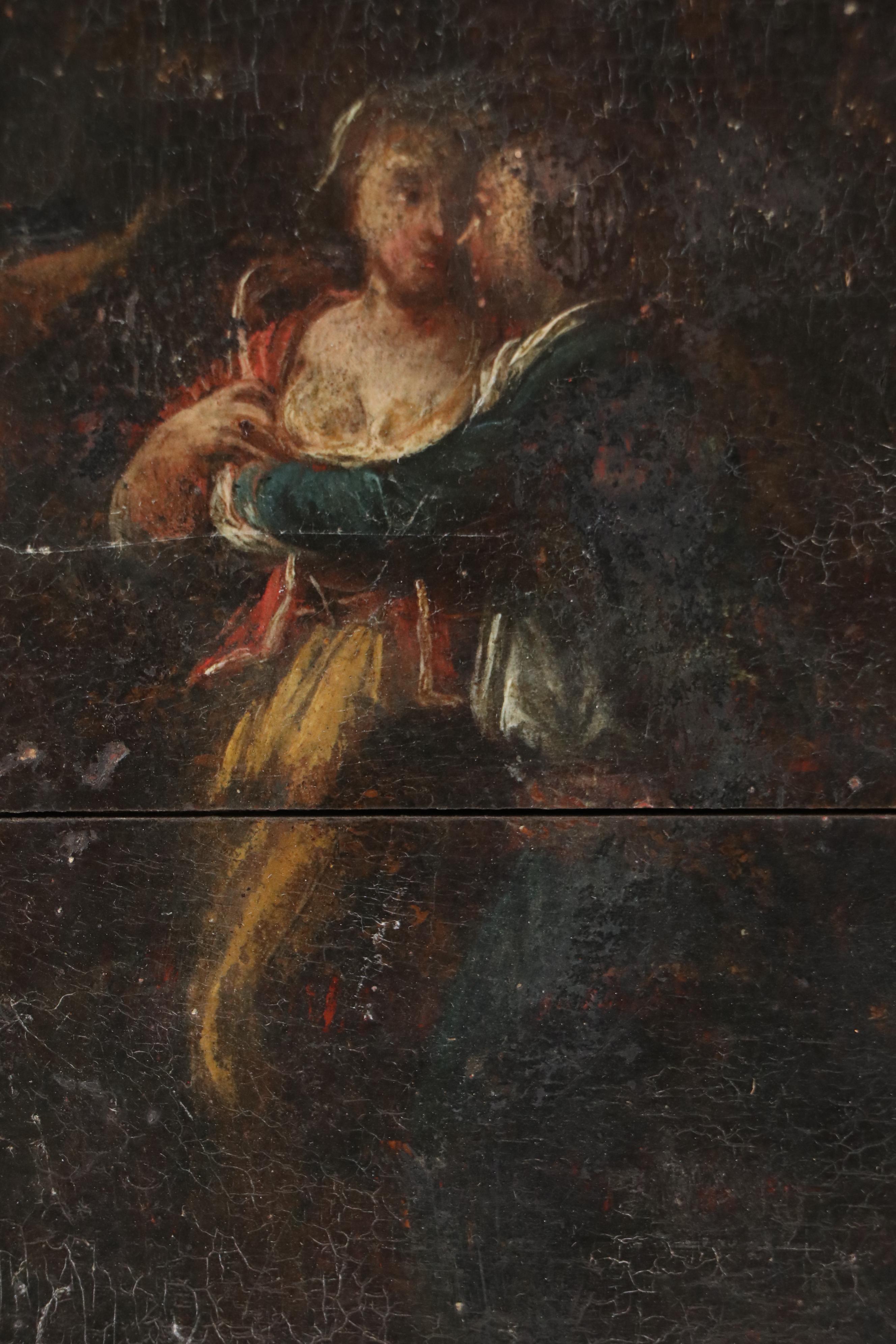 Dutch School Genre Oil Painting, Early 18th C.