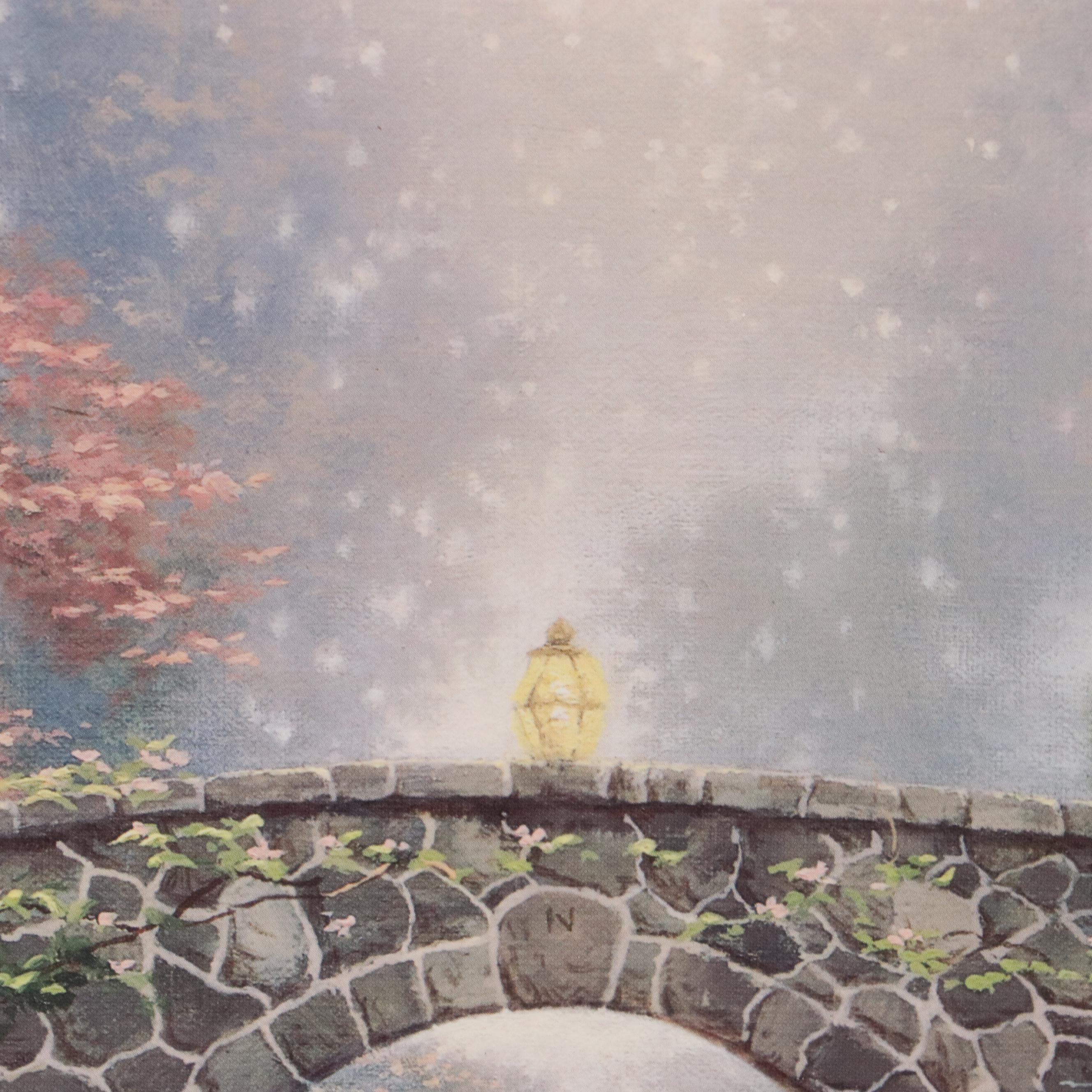 Thomas Kinkade Offset Lithograph "Hillwater Bridge: Sweetwater Gardens I"