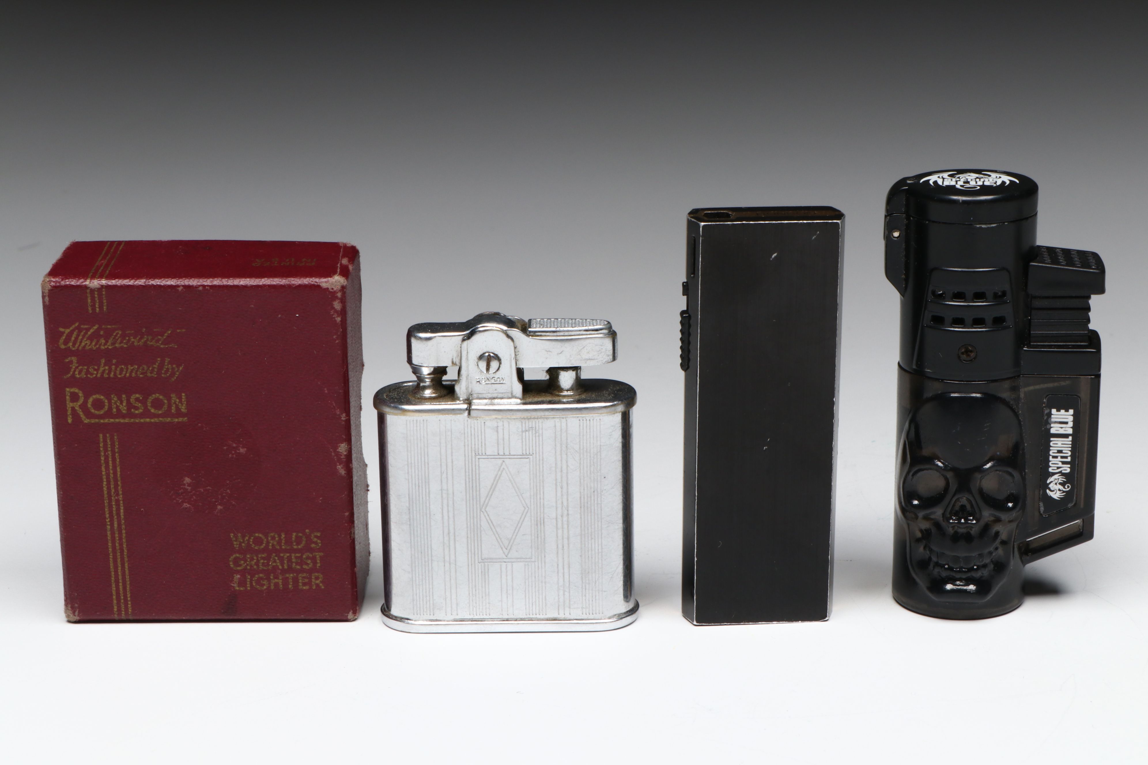 Ronson "Whirlwind" and Other Zippo Lighters with Pocket Knives and More Décor