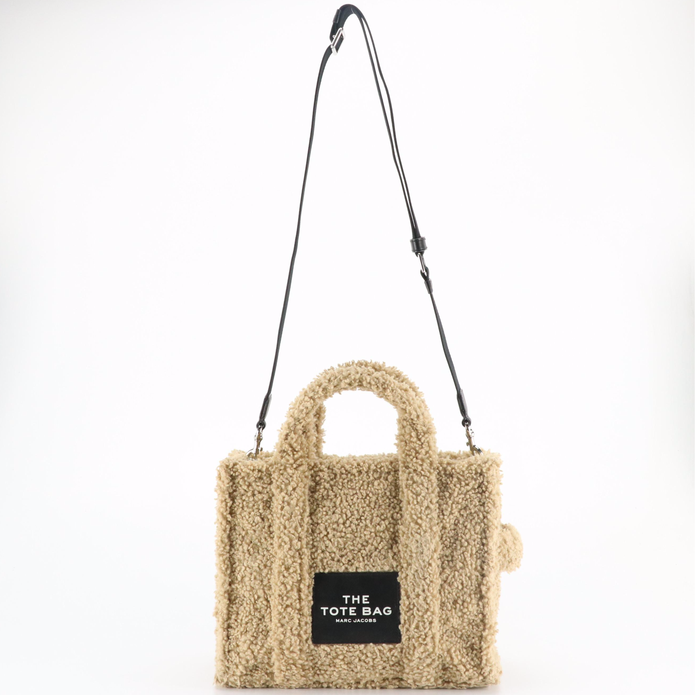 Marc Jacobs "The Teddy" Two-Way Tote Bag with Black Leather Trim