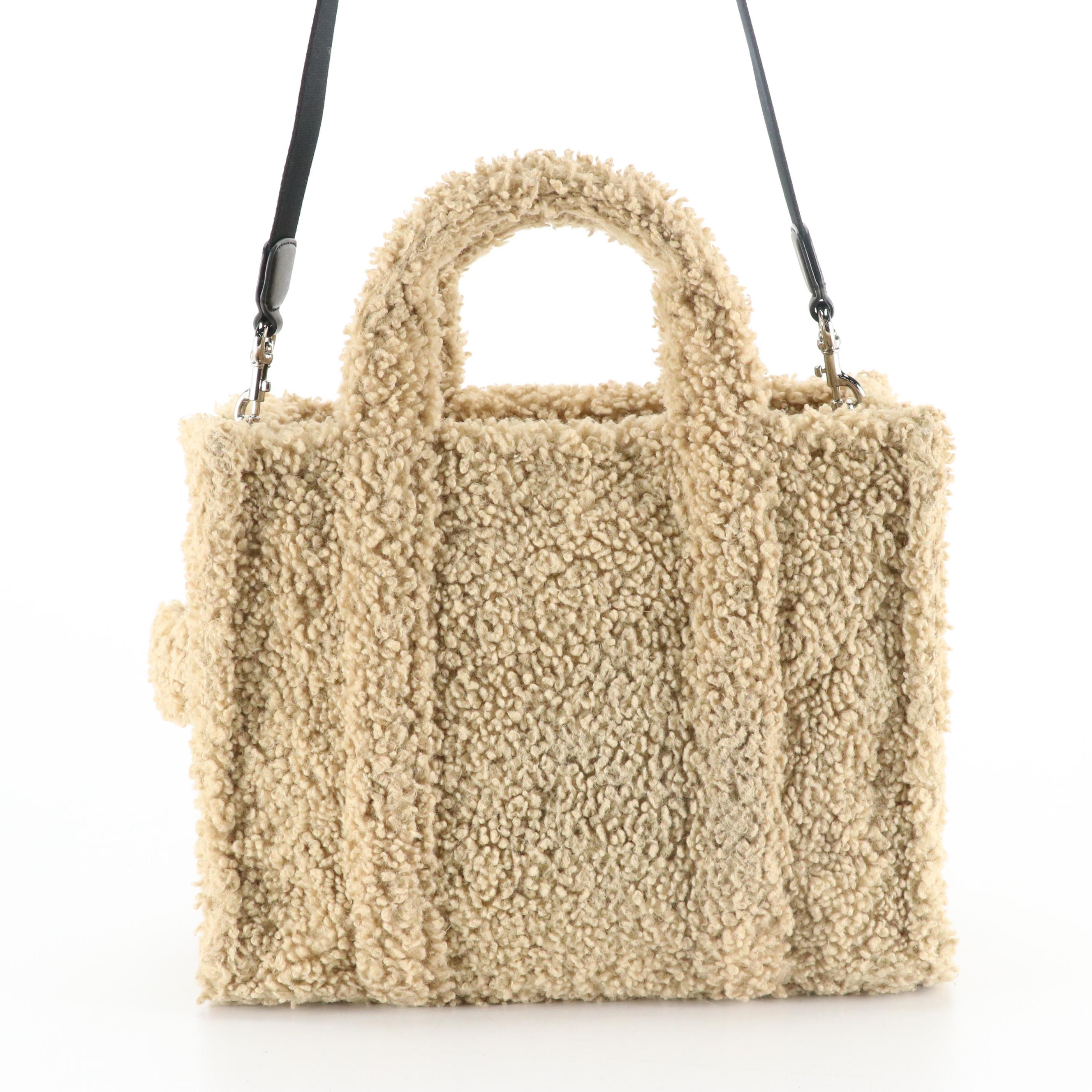 Marc Jacobs "The Teddy" Two-Way Tote Bag with Black Leather Trim