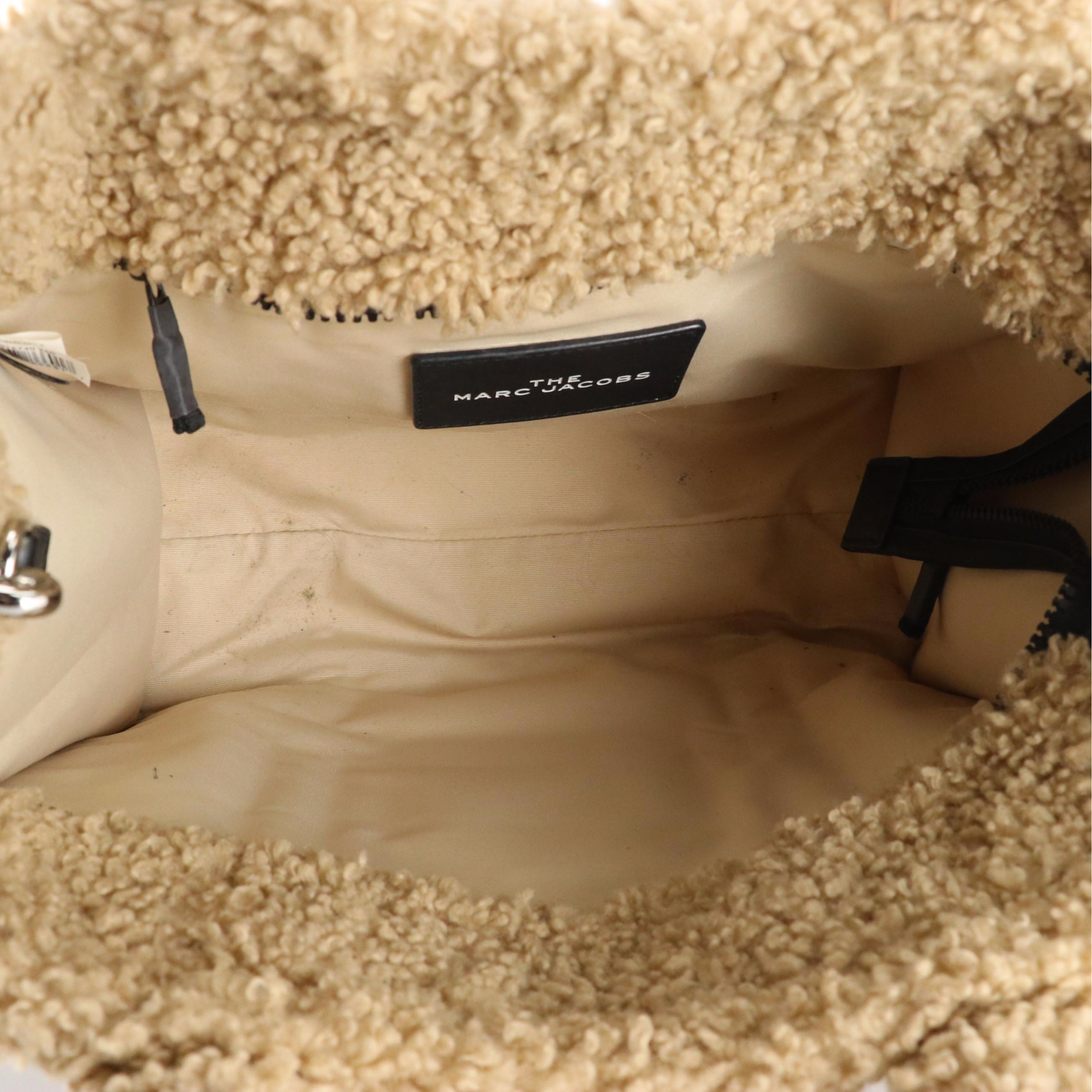 Marc Jacobs "The Teddy" Two-Way Tote Bag with Black Leather Trim