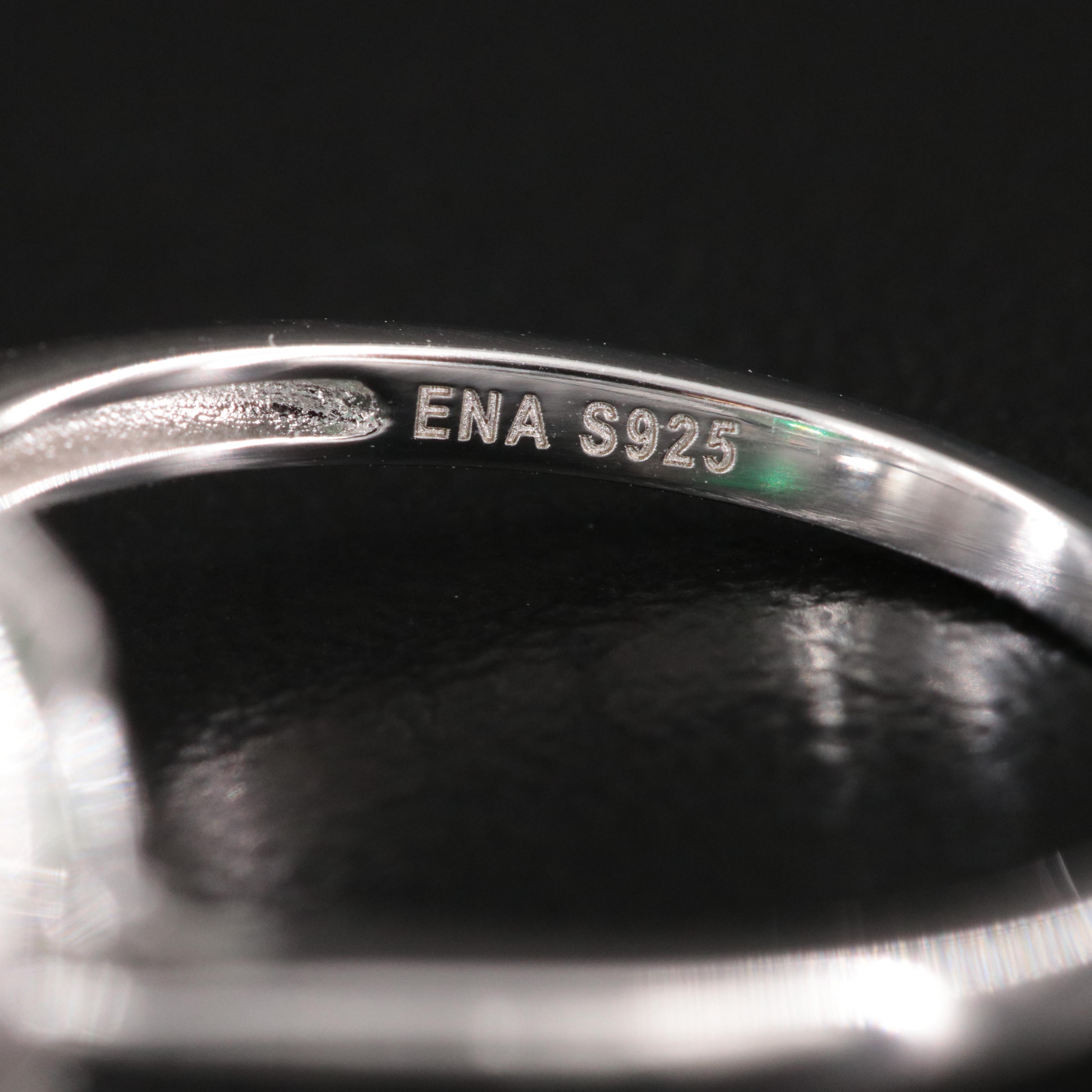 Sterling Emerald and Moissanite Ring