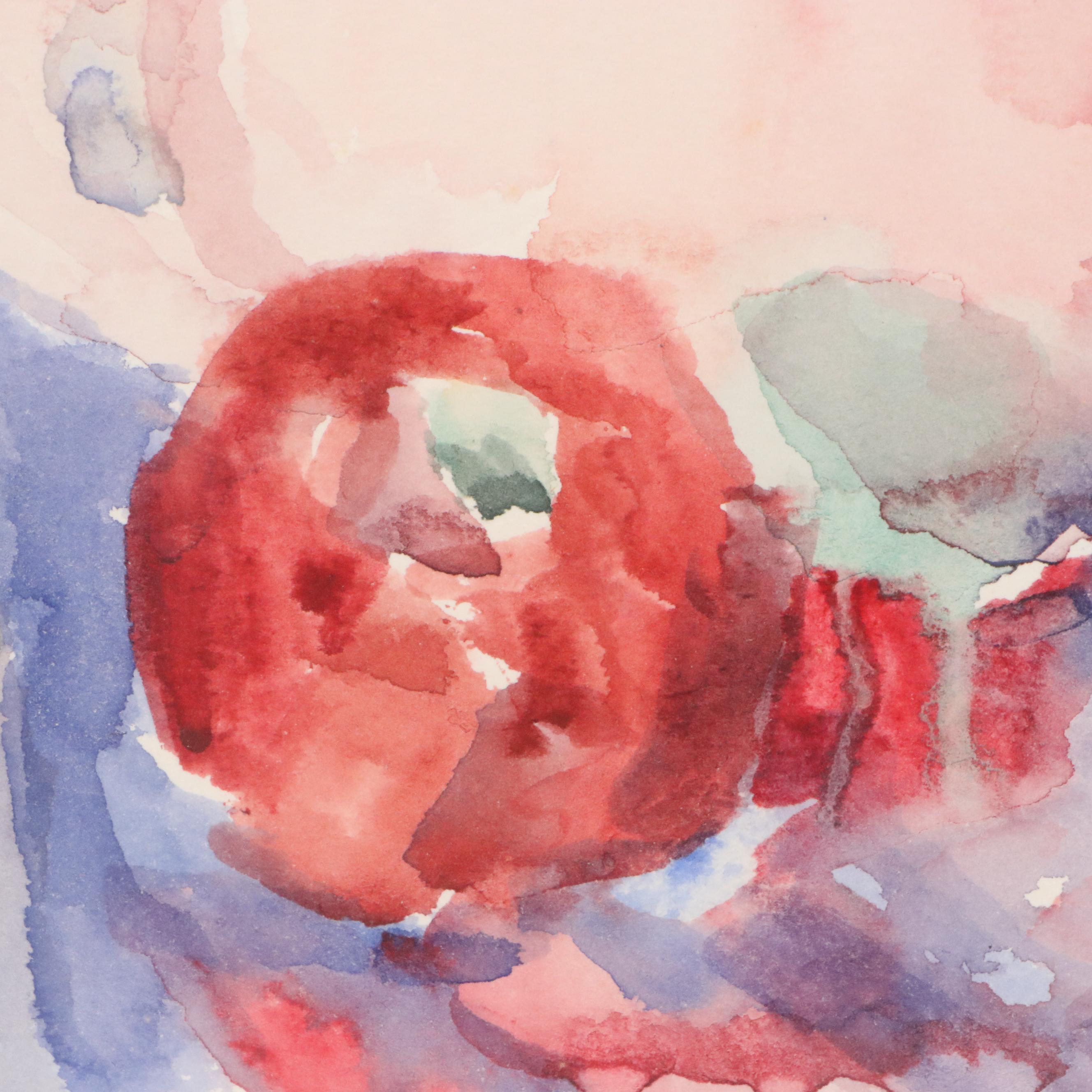 Still Life Watercolor Painting of Table Setting